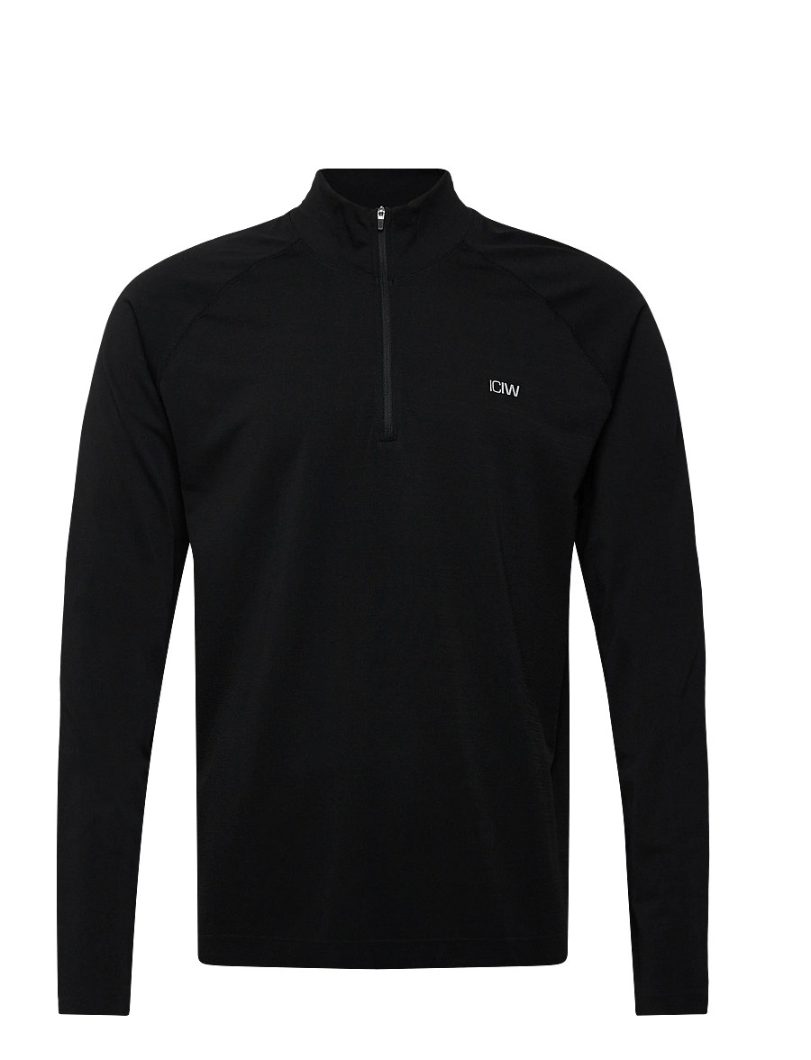 ICANIWILL - Stride 1/4 Longsleeve M - fleece og mellemlag - black - 1