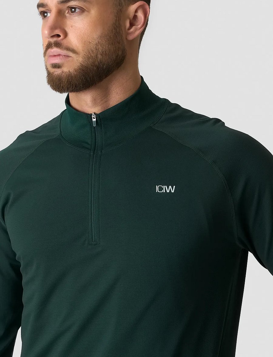 ICANIWILL - Stride 1/4 Longsleeve M - kampsunid ja vahekihid - wet green - 4
