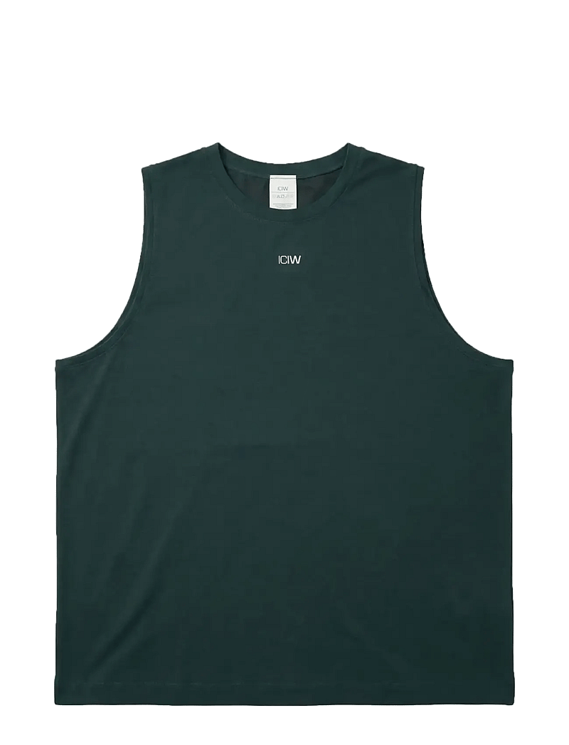 ICANIWILL - Stride Sleeveless Tee M - linnen - wet green - 1
