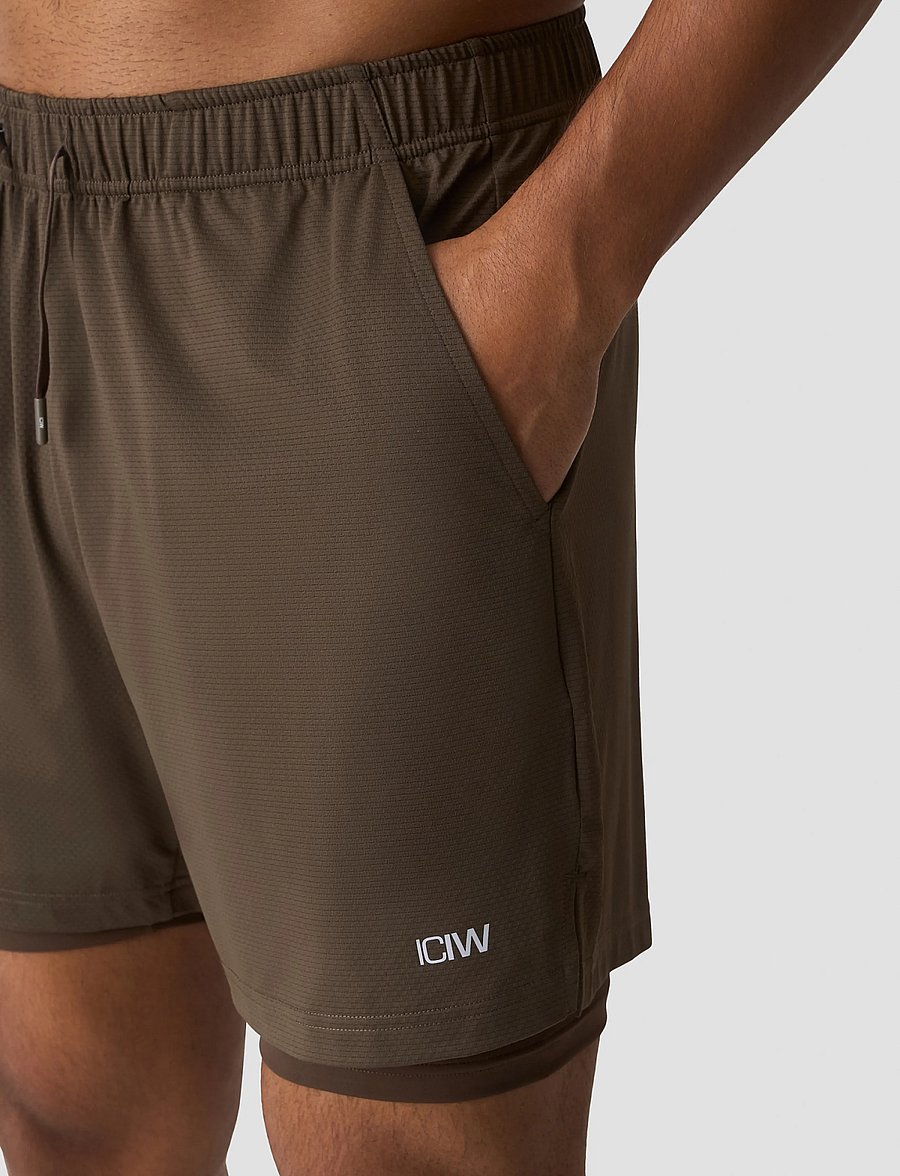 ICANIWILL - Stride 2-in-1 Shorts M - trainingsshorts - forest brown - 4