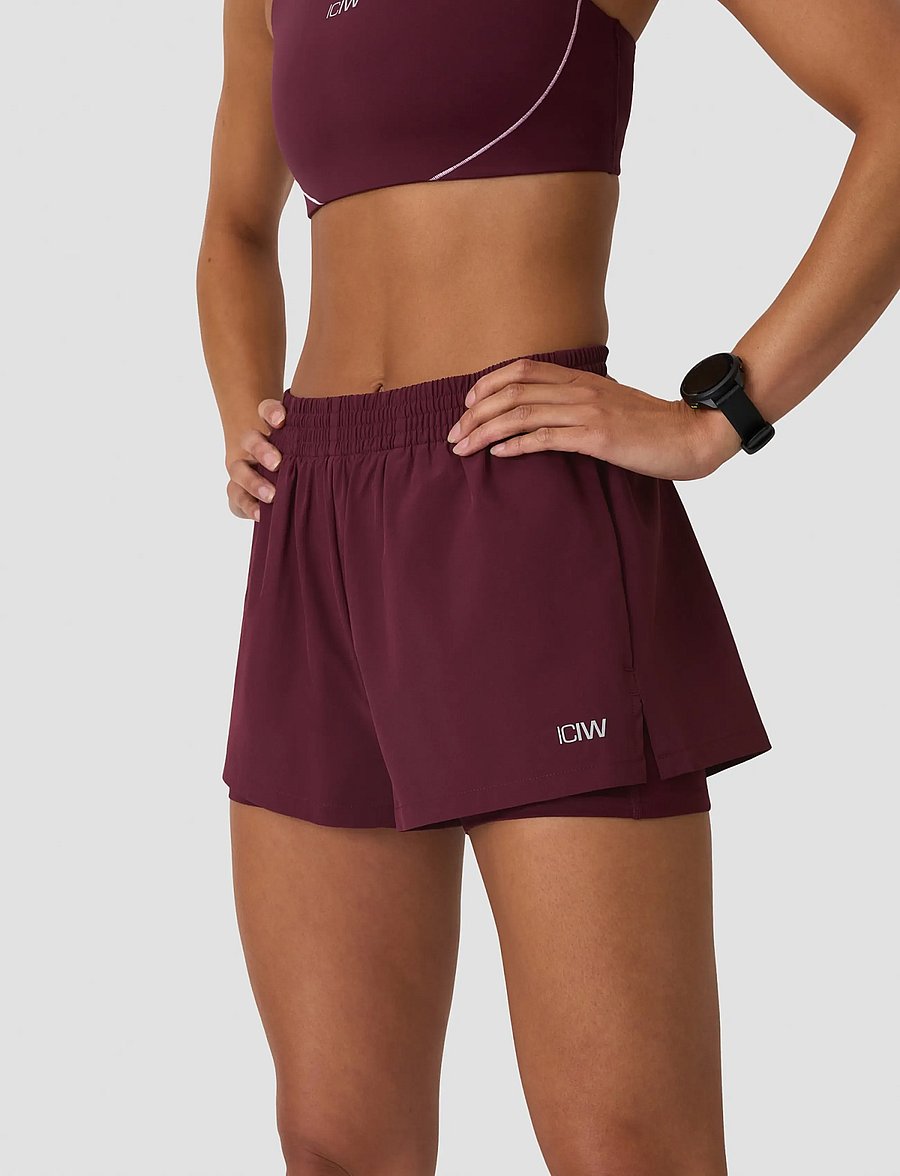 ICANIWILL - Mirage Cardio 2-in-1 Shorts W - træningsshorts - dark mahogany - 4