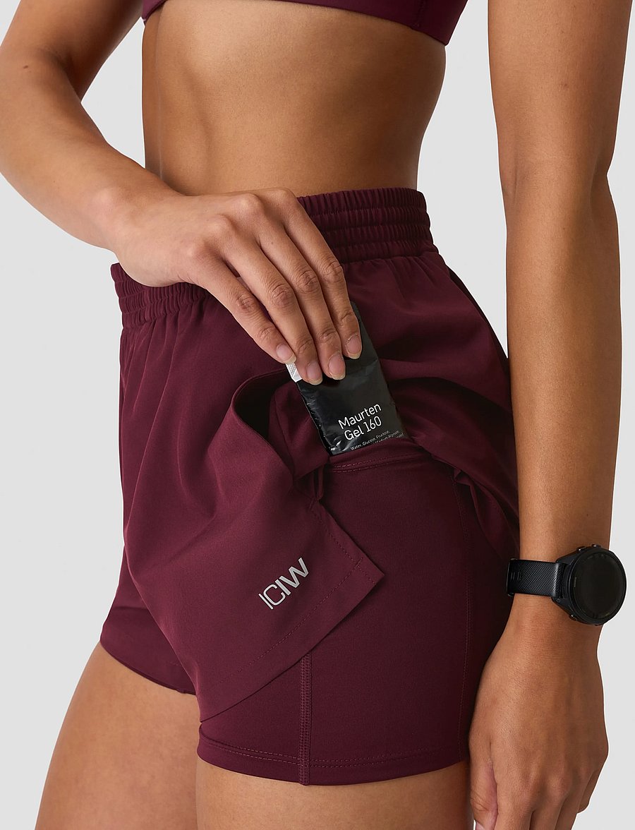 ICANIWILL - Mirage Cardio 2-in-1 Shorts W - træningsshorts - dark mahogany - 5
