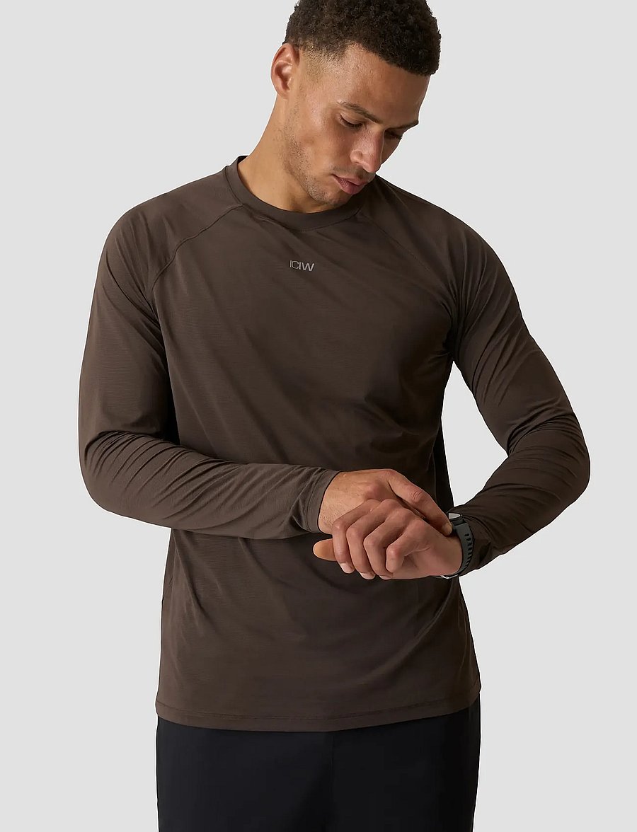 ICANIWILL - Mirage Cardio Long Sleeve M - langarmshirts - forest brown - 0