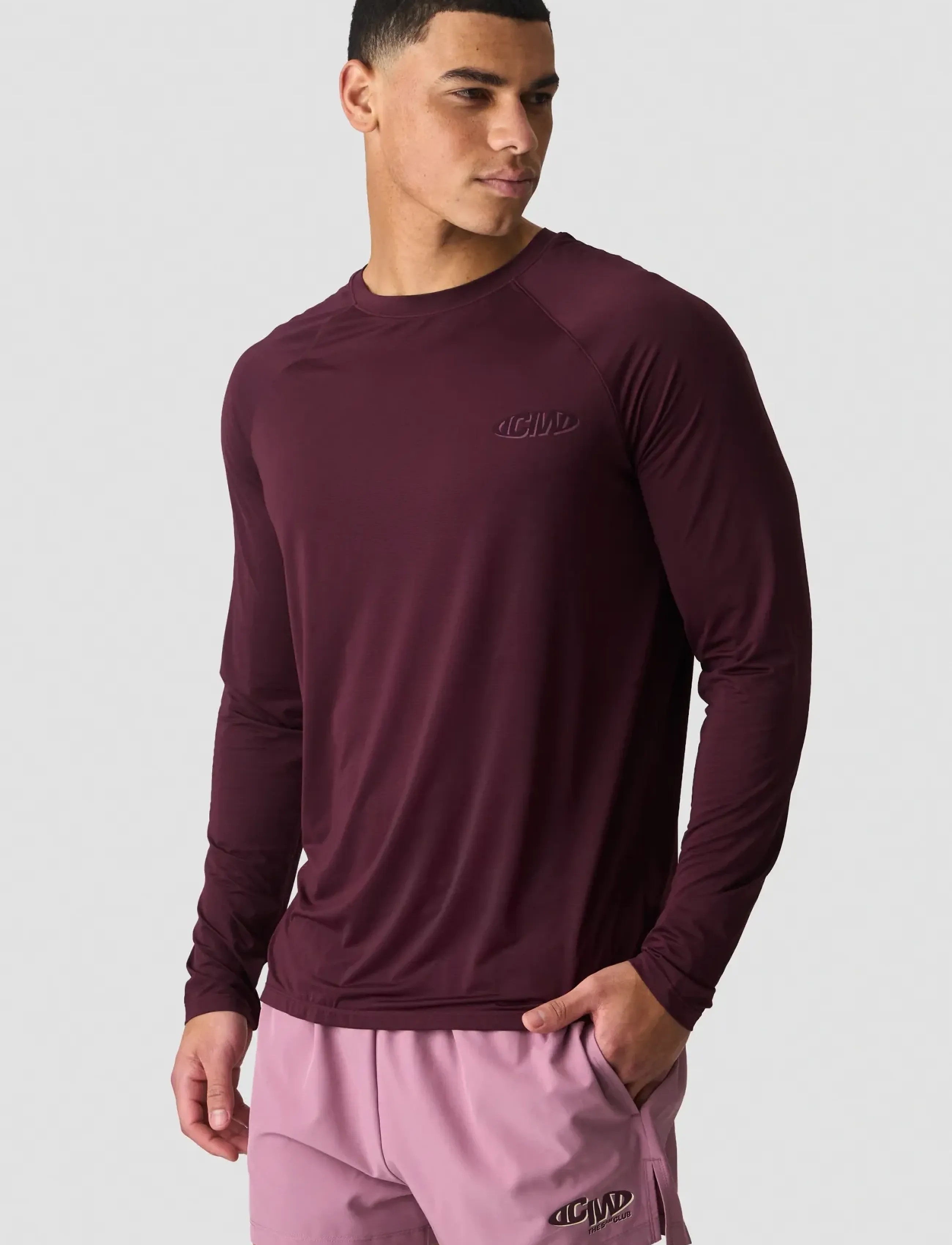 ICANIWILL Mirage Cardio Long Sleeve M, Mænd, Langærmet Træningstop, Bordeaux, Str: L