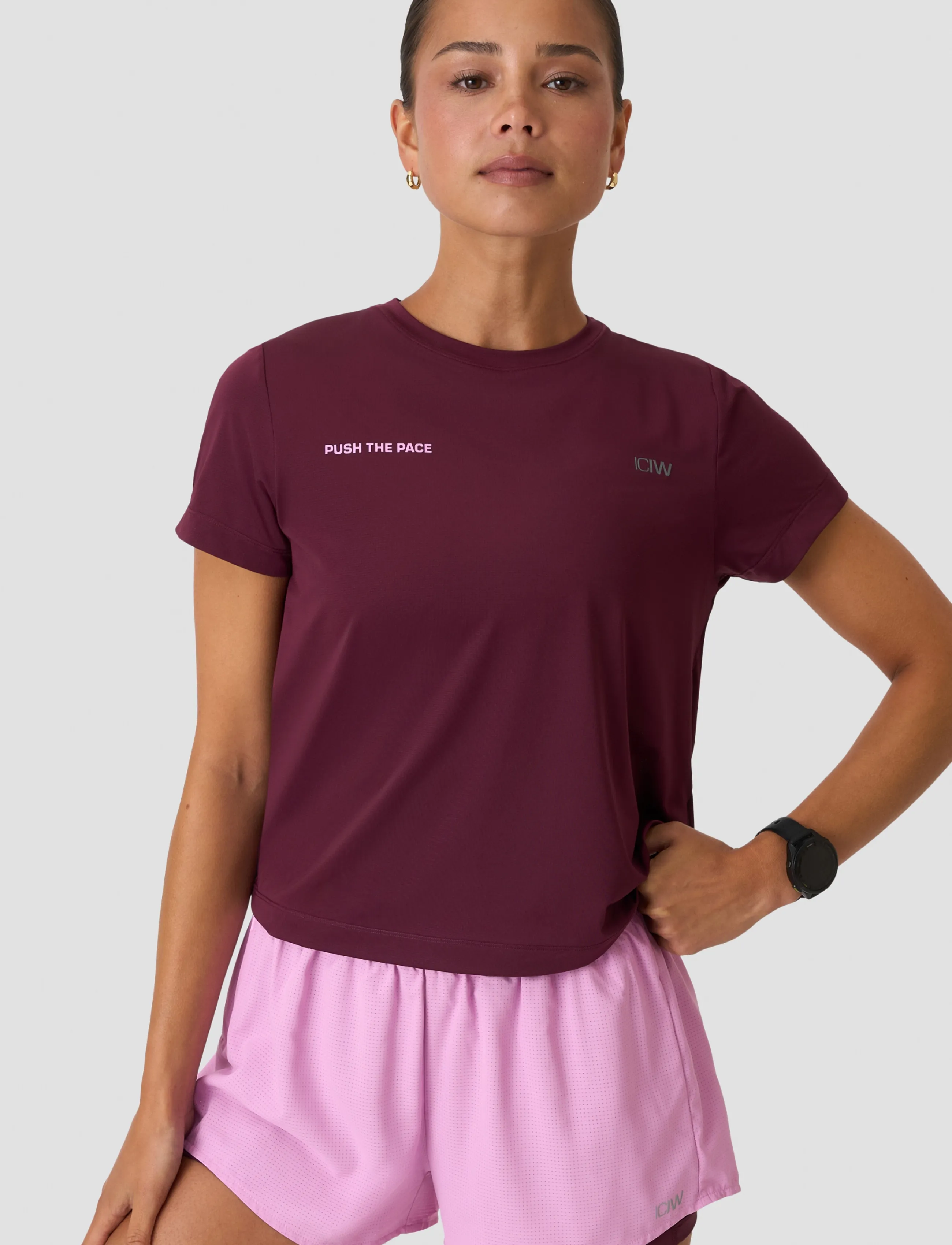 ICANIWILL Mirage Cardio T-shirt W - T-skjorter - DARK MAHOGANY / burgundy