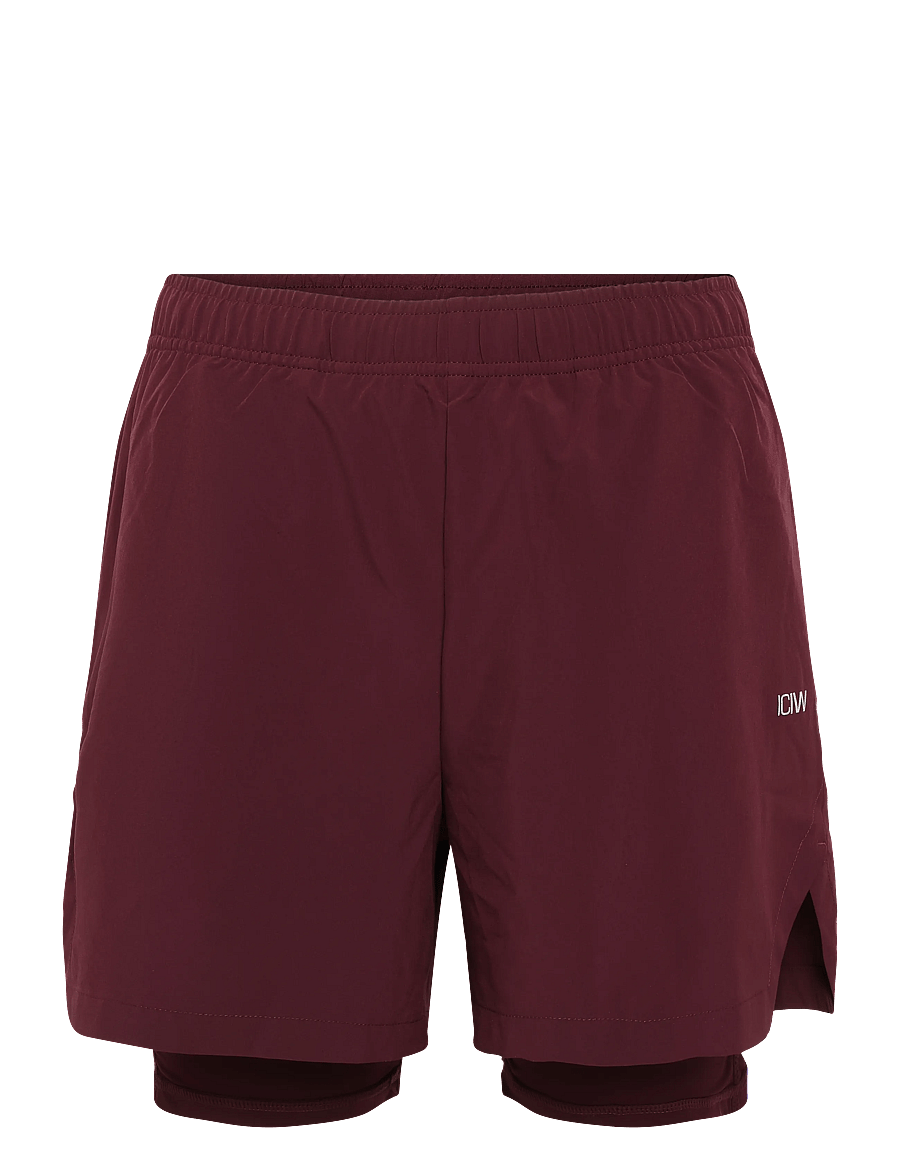 ICANIWILL - Essential Cardio 2-in-1 5'' Shorts M - træningsshorts - dark mahogany - 1