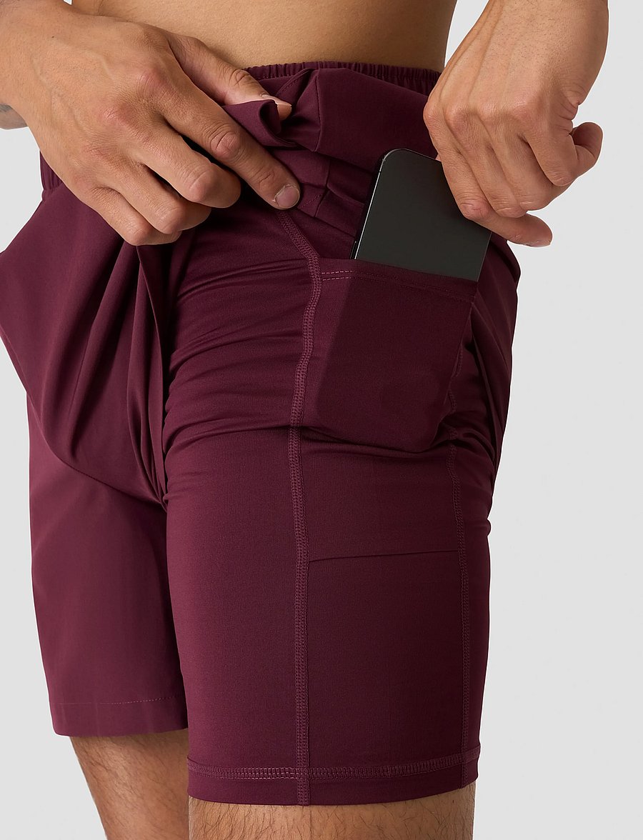 ICANIWILL - Essential Cardio 2-in-1 5'' Shorts M - træningsshorts - dark mahogany - 4
