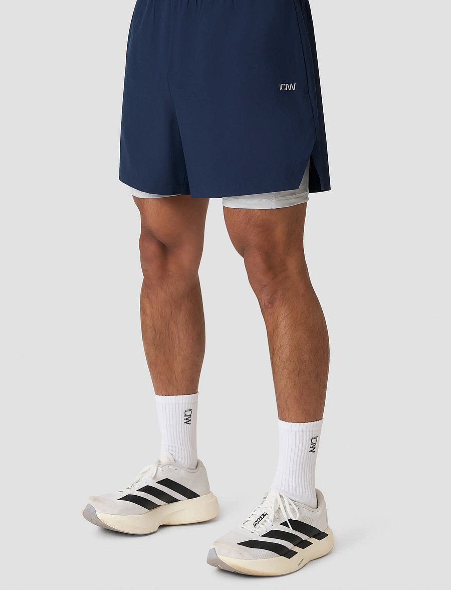 ICANIWILL - Essential Cardio 2-in-1 5'' Shorts M - træningsshorts - midnight blue - 0
