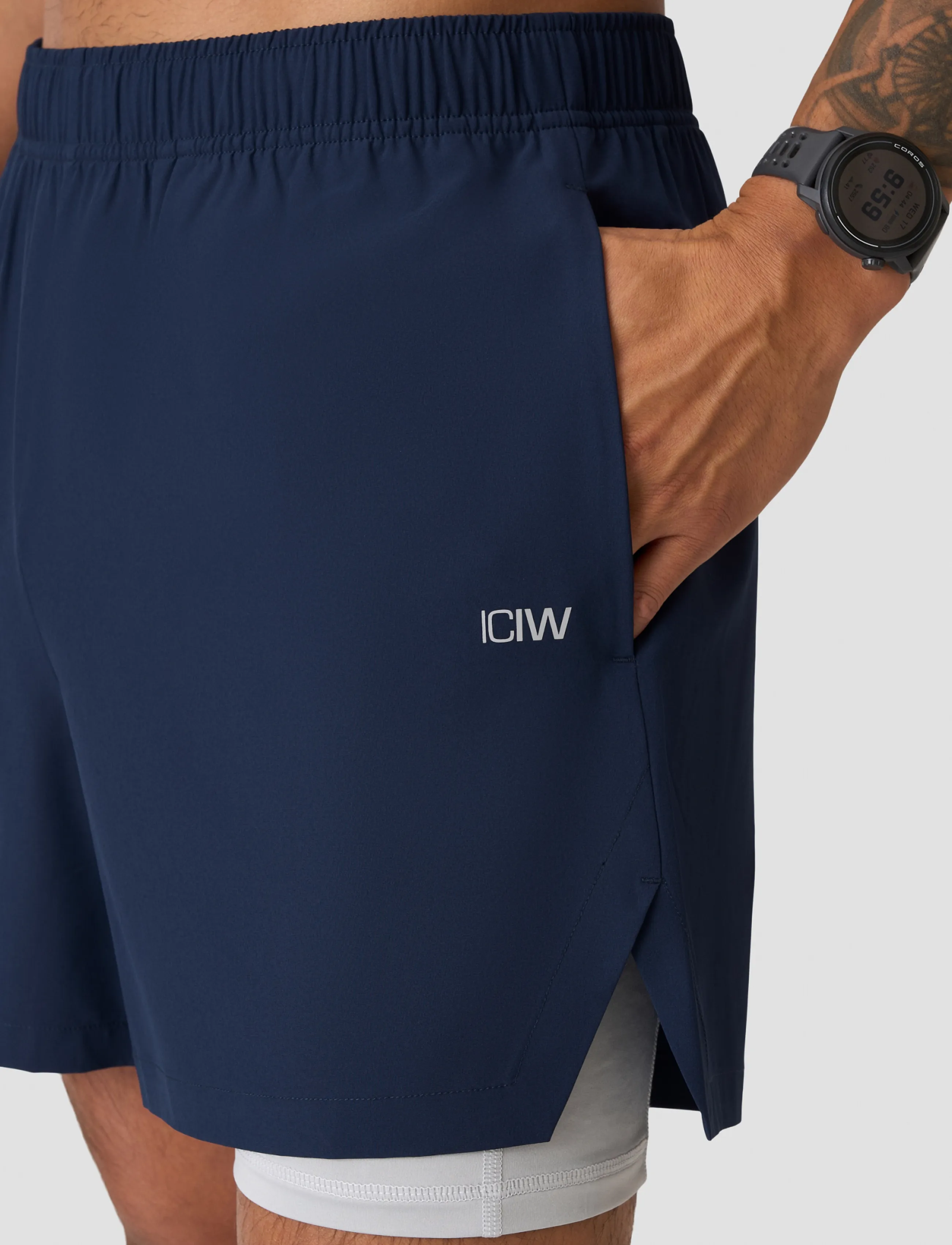 ICANIWILL - Essential Cardio 2-in-1 5'' Shorts M - træningsshorts - midnight blue - 5
