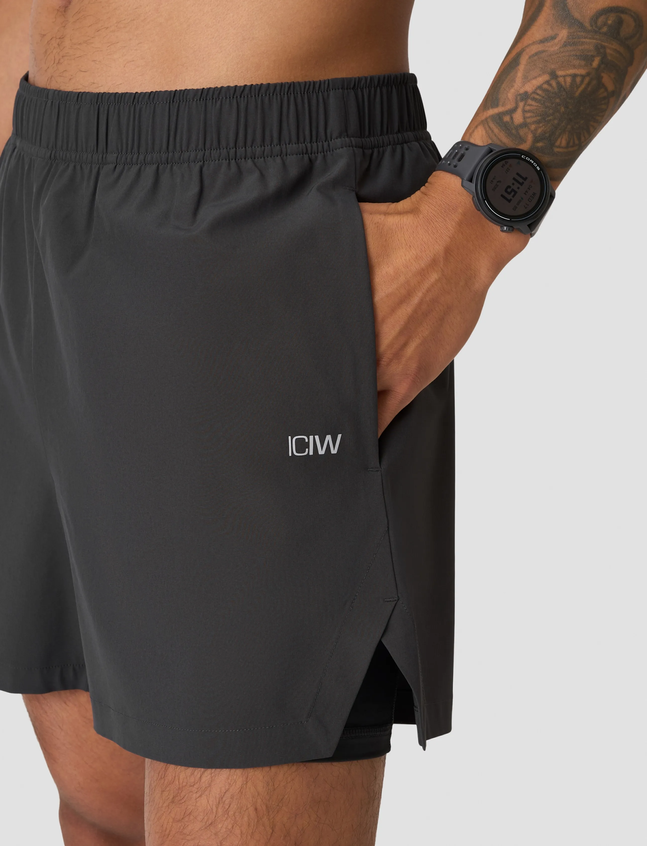 ICANIWILL - Essential Cardio 2-in-1 5'' Shorts M - stormy grey - 4