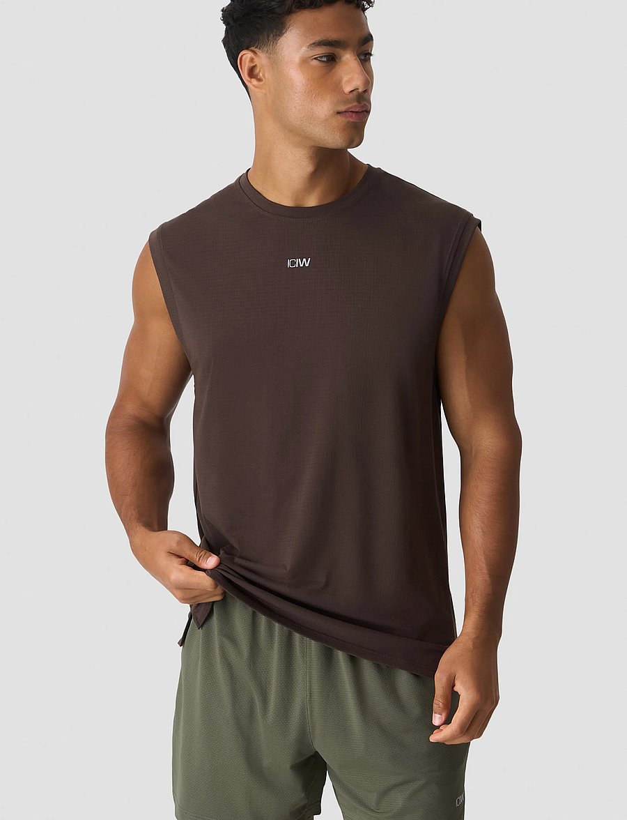 ICANIWILL - Stride Sleeveless Tee Dri-Release M - Õlapaeltega pluusid - emberwood - 0