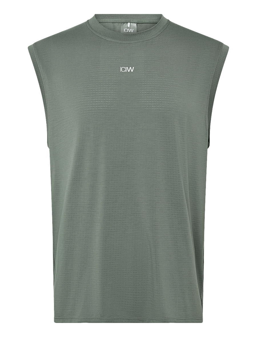 ICANIWILL - Stride Sleeveless Tee Dri-Release M - Õlapaeltega pluusid - warm green - 1