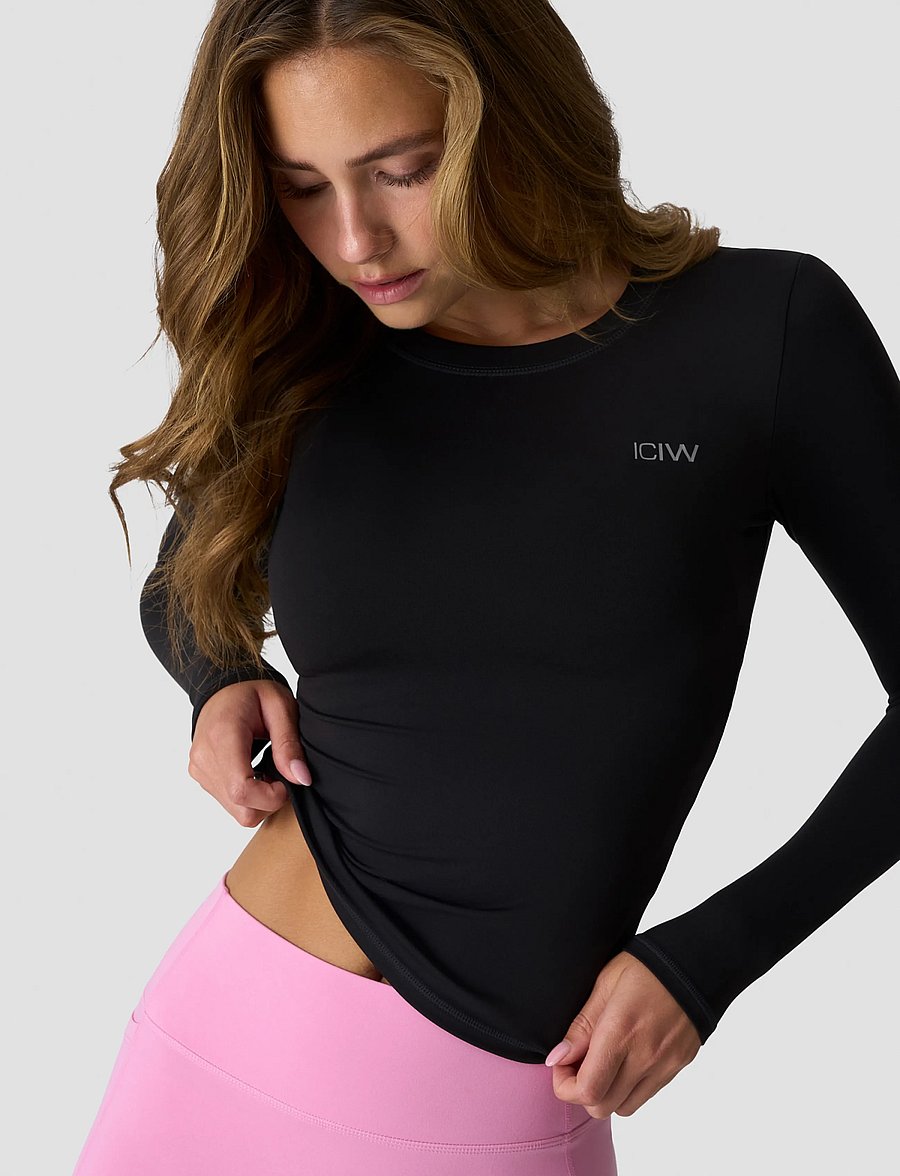 ICANIWILL - Luxe Long Sleeve W - langærmede t-shirts - black - 4