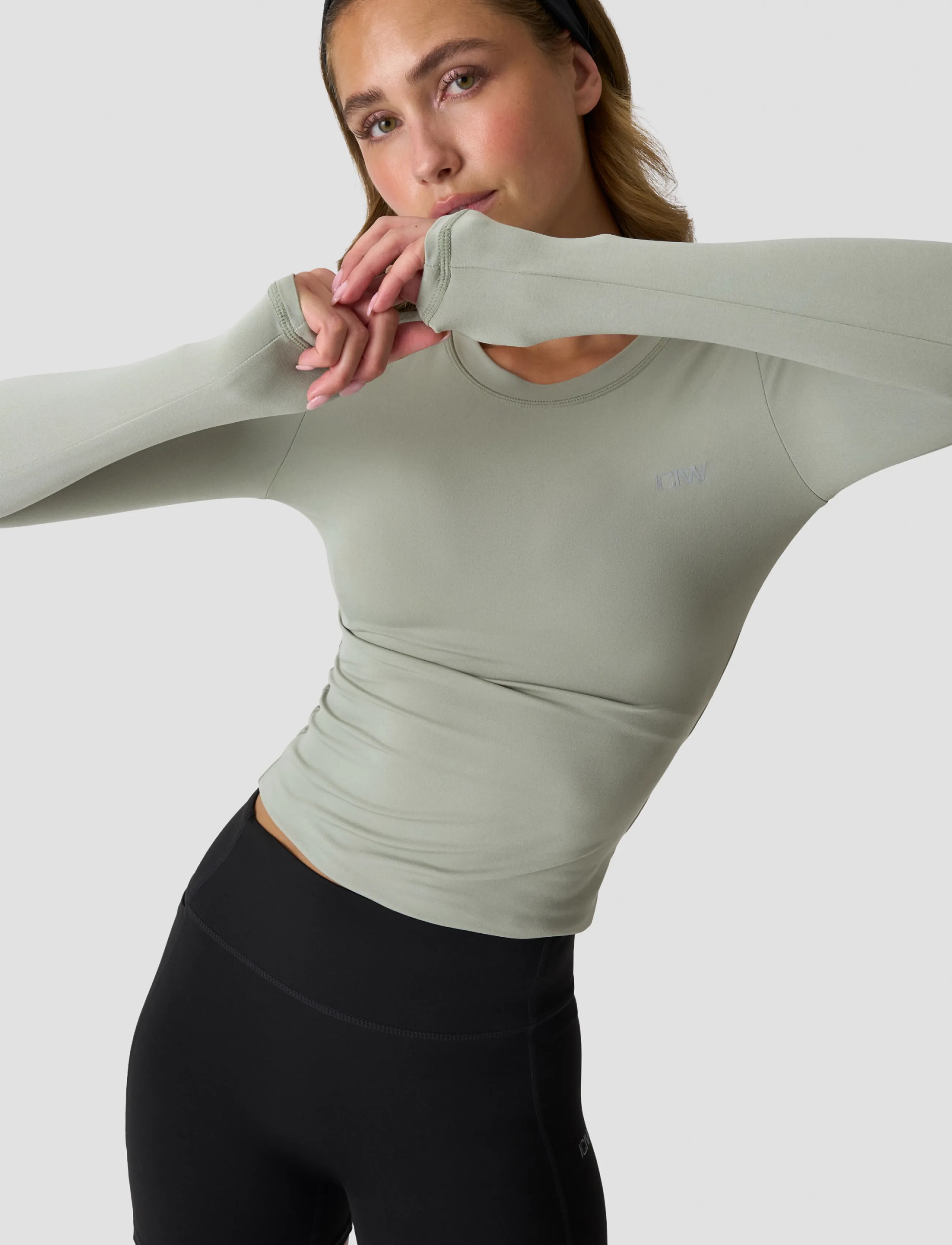 ICANIWILL - Luxe Long Sleeve W - langærmede t-shirts - dusty sage green - 0