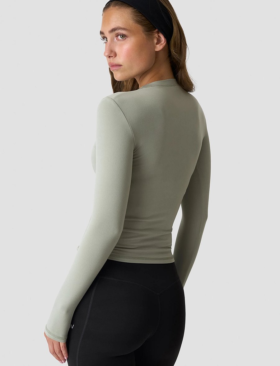 ICANIWILL - Luxe Long Sleeve W - pikkade varrukatega alussärgid - dusty sage green - 3