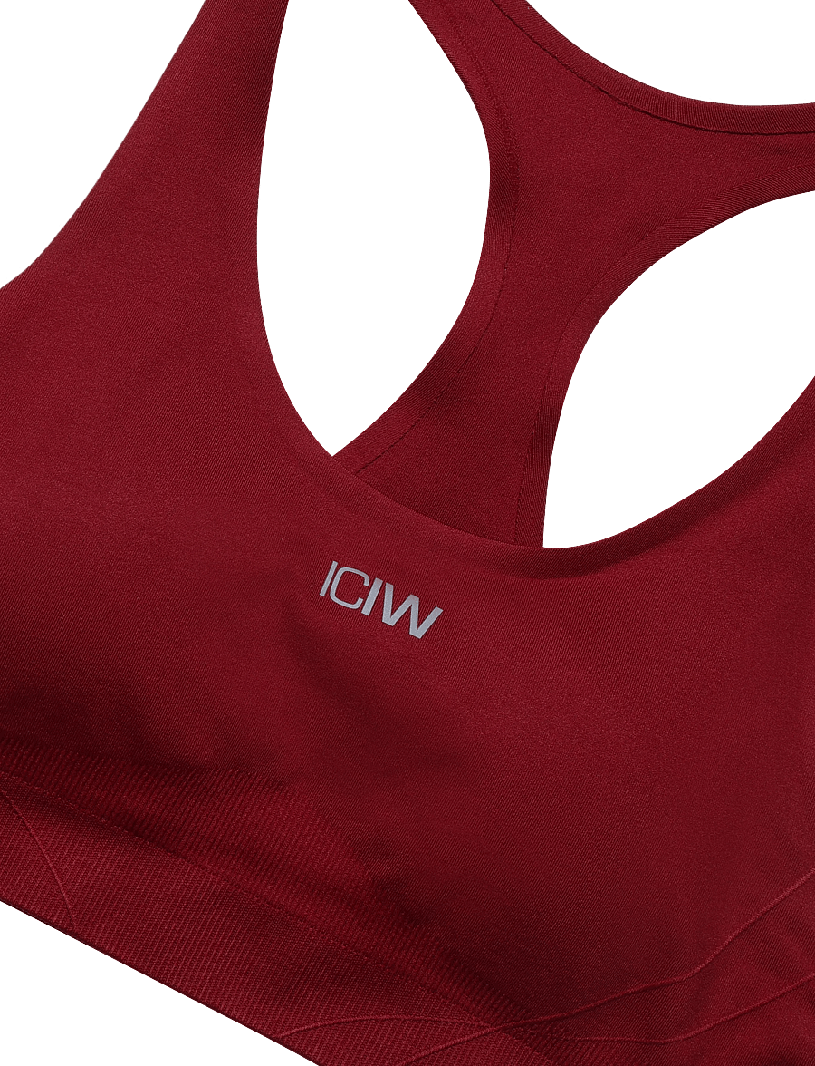 ICANIWILL - Shape Mid Support Sports Bra W - spordi-rinnahoidjad - dark berry - 5