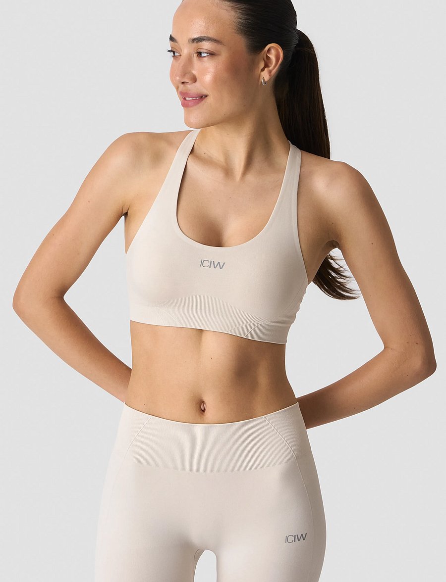 ICANIWILL - Shape Mid Support Sports Bra W - sports-bh'er - light beige - 0