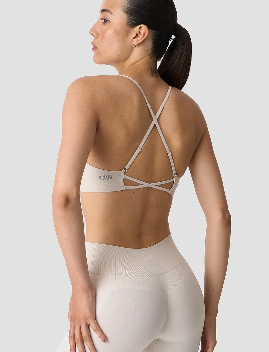 ICANIWILL - Shape Strappy Sports Bra W - spordi-rinnahoidjad - light beige - 3