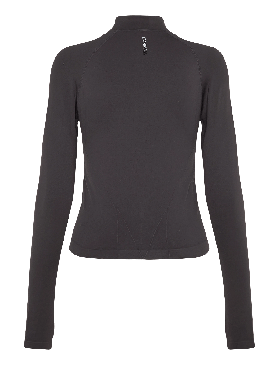 ICANIWILL - Shape 1/2 Zip Long Sleeve W - tops & t-shirts - black - 2