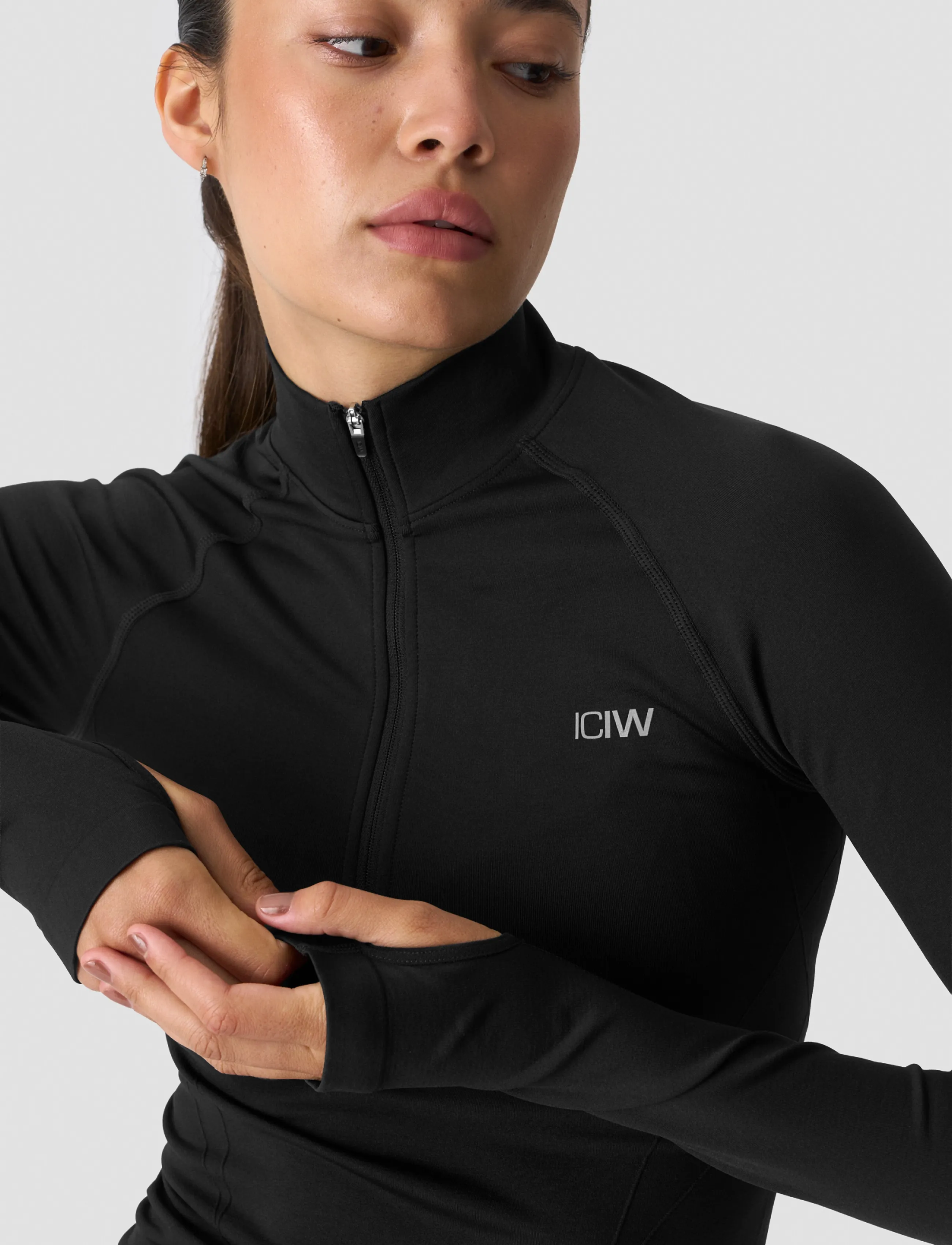 ICANIWILL - Shape 1/2 Zip Long Sleeve W - tops & t-shirts - black - 4
