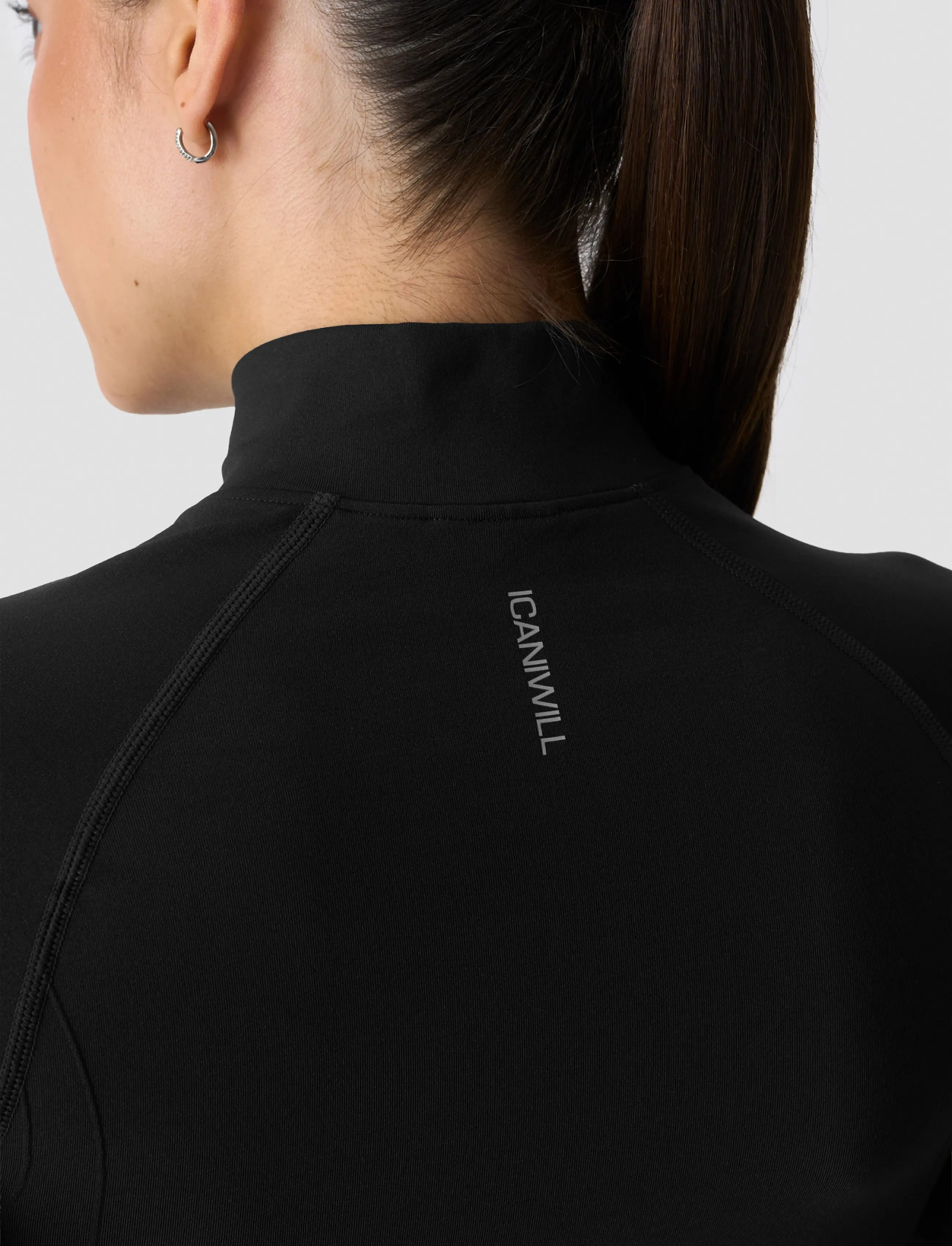 ICANIWILL - Shape 1/2 Zip Long Sleeve W - tops & t-shirts - black - 5