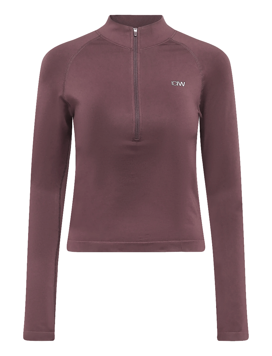ICANIWILL - Shape 1/2 Zip Long Sleeve W - espresso - 1