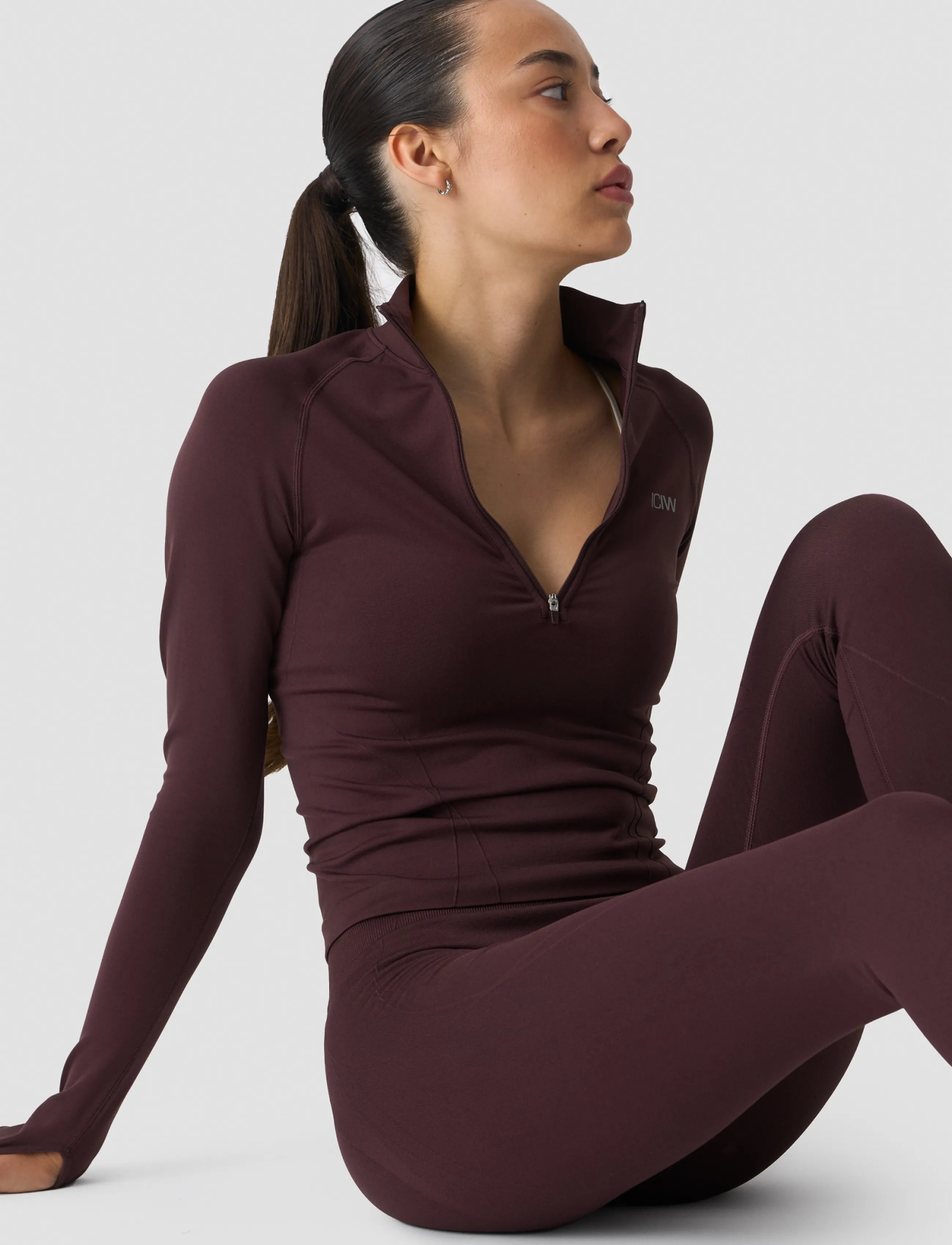 ICANIWILL Shape 1/2 Zip Long Sleeve W - Sporditopid - ESPRESSO / brown