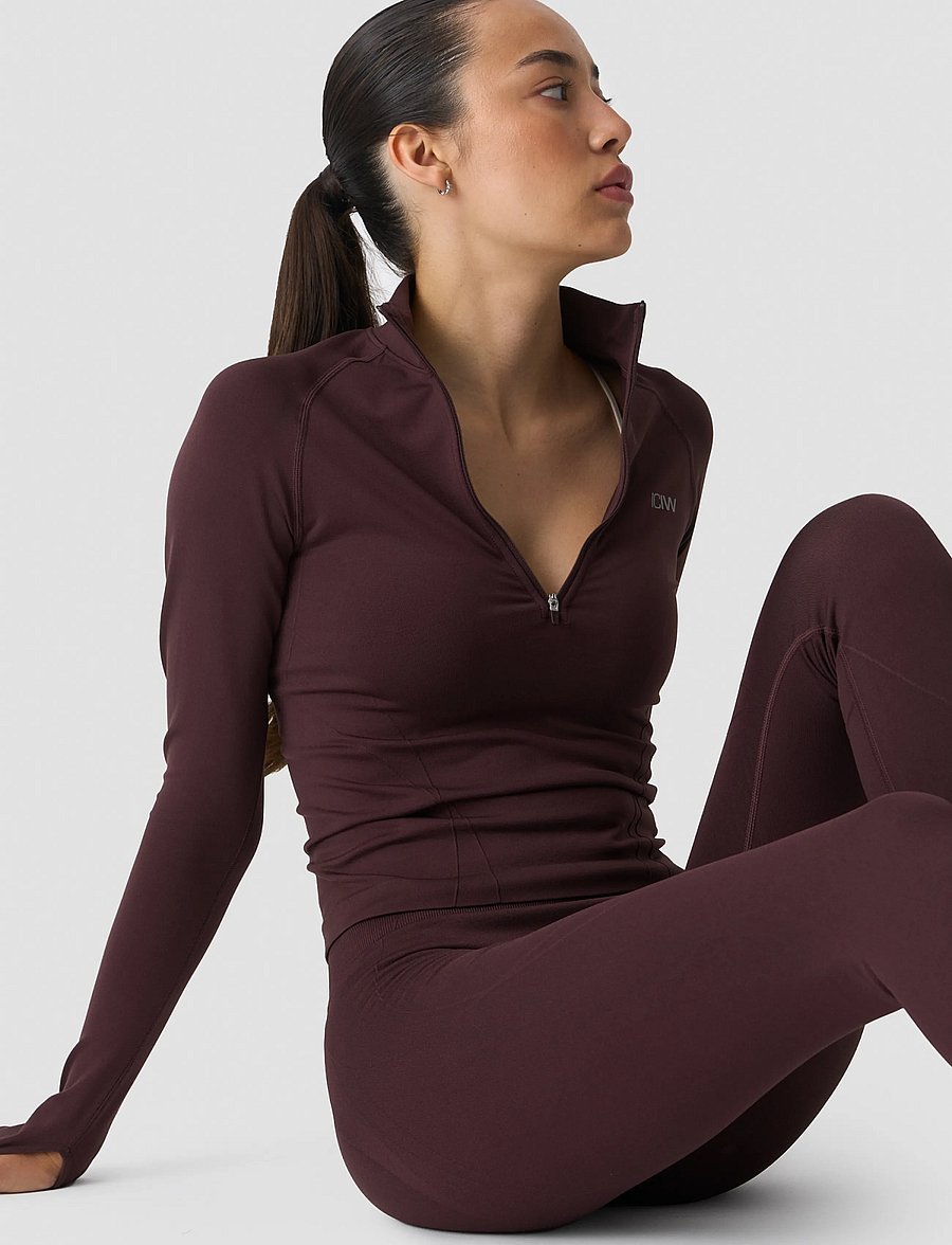ICANIWILL - Shape 1/2 Zip Long Sleeve W - espresso - 0