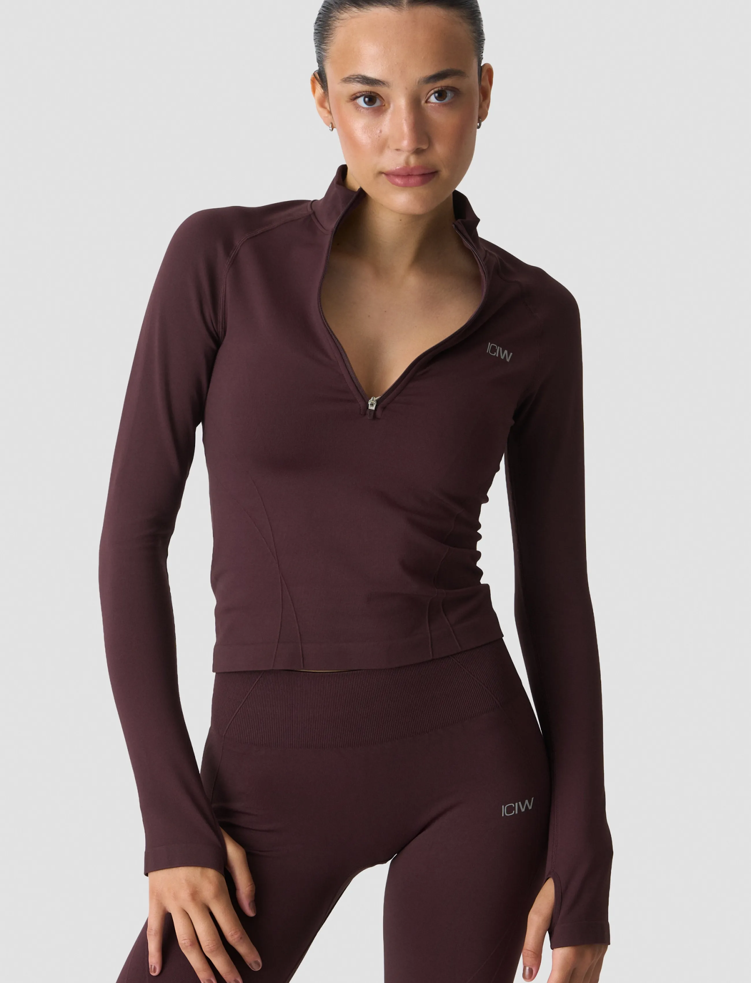 ICANIWILL - Shape 1/2 Zip Long Sleeve W - espresso - 3