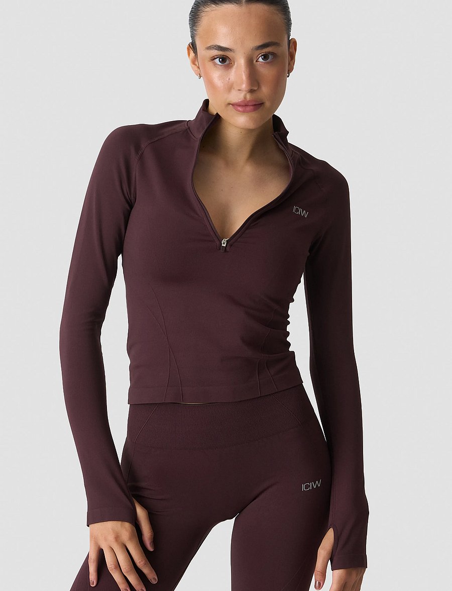 ICANIWILL - Shape 1/2 Zip Long Sleeve W - espresso - 3