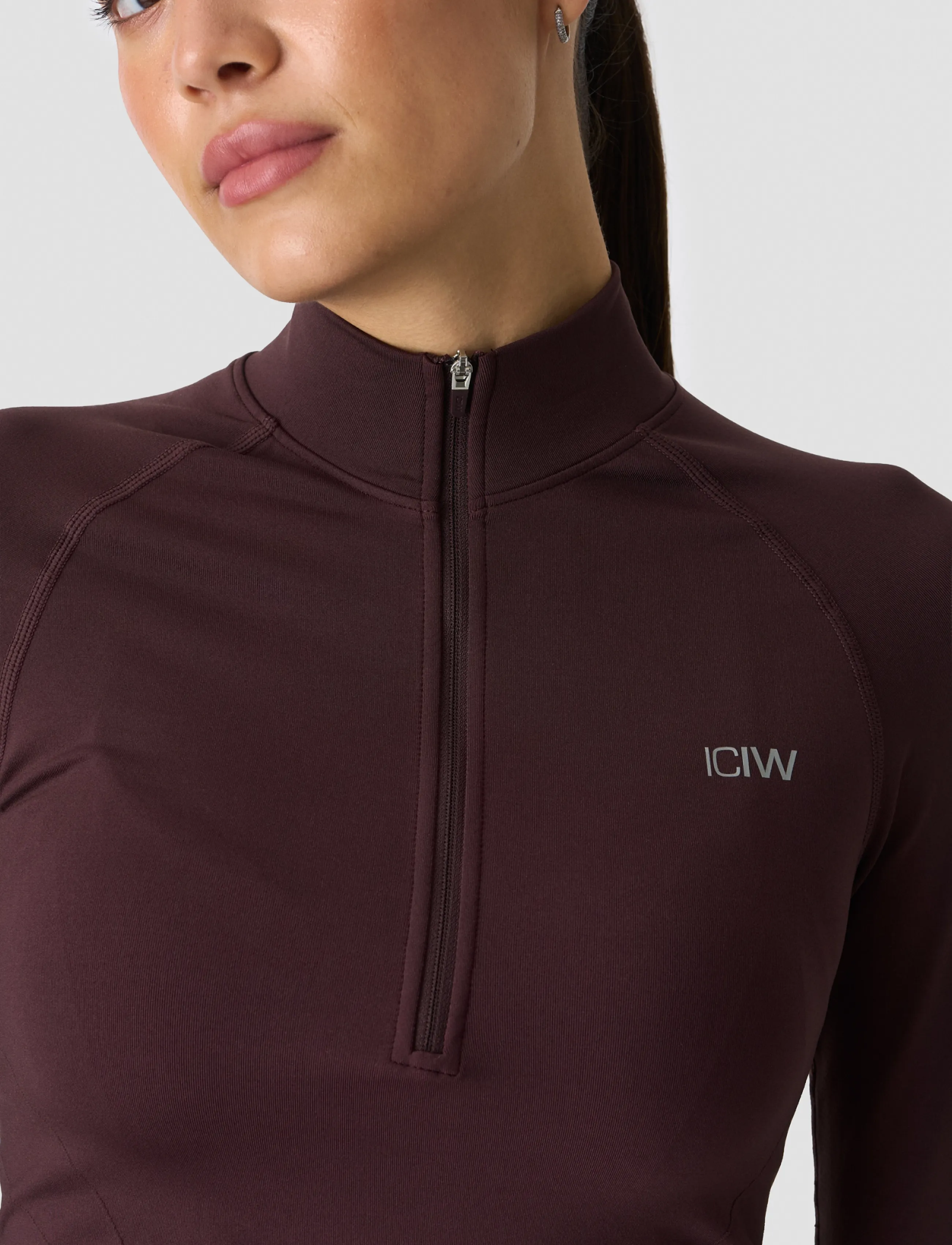 ICANIWILL - Shape 1/2 Zip Long Sleeve W - espresso - 5