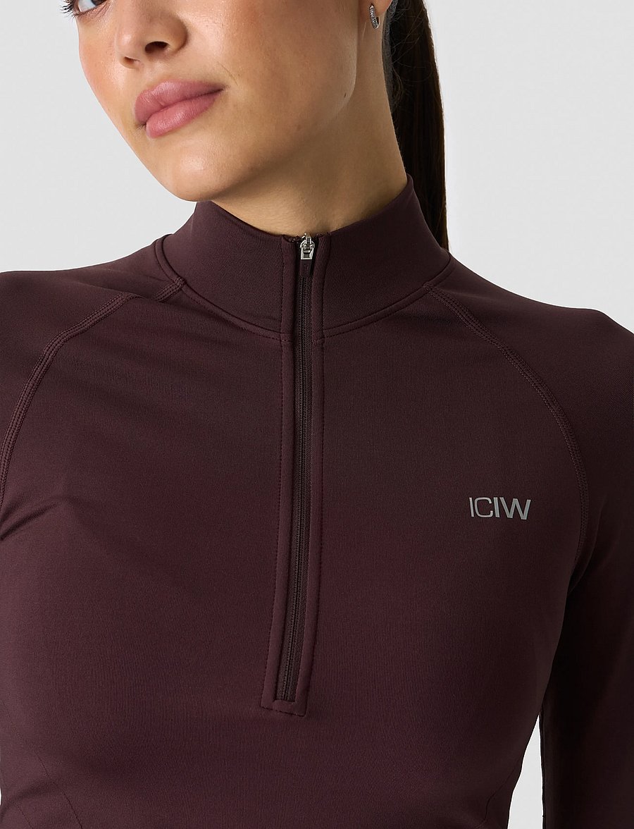 ICANIWILL - Shape 1/2 Zip Long Sleeve W - espresso - 5