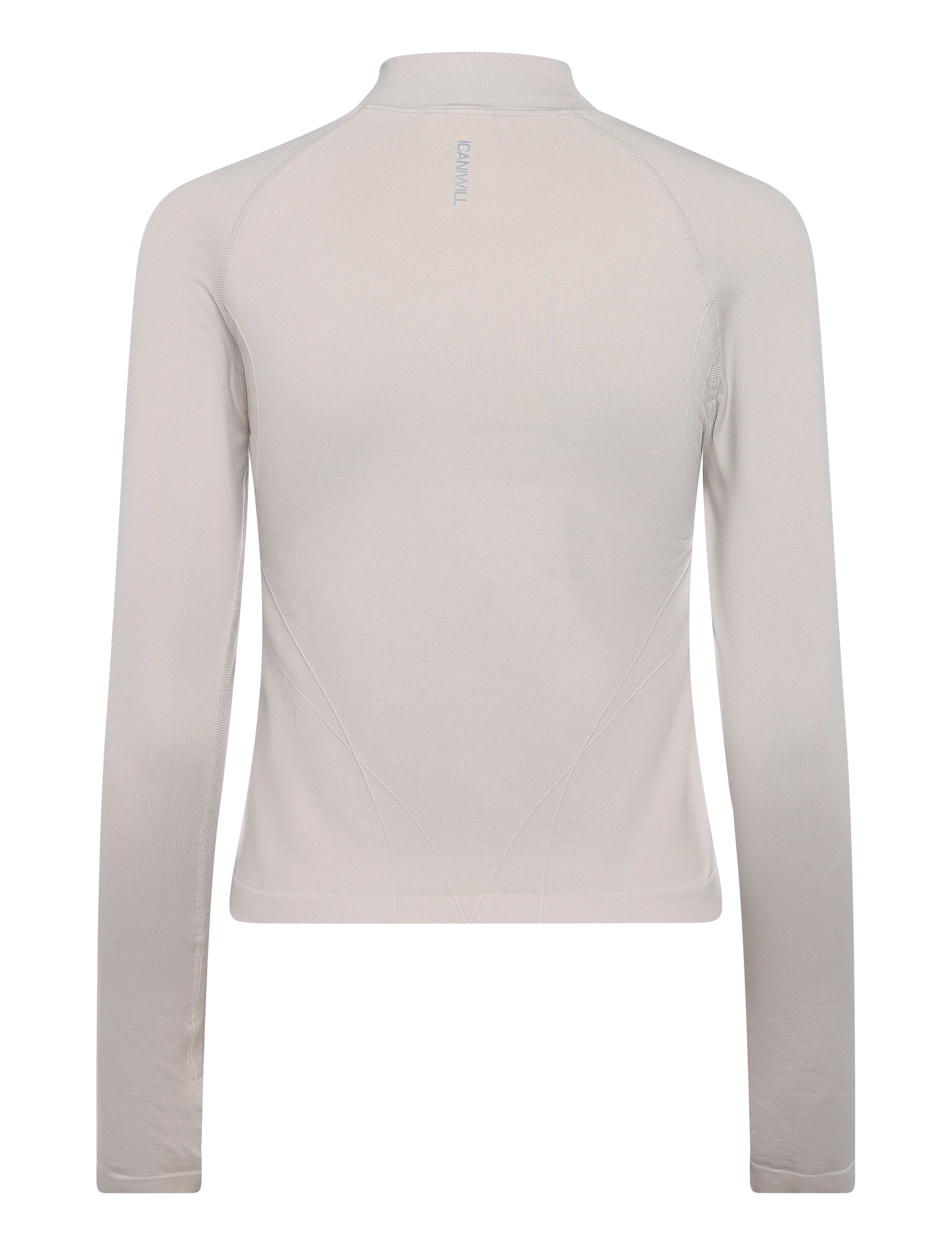 ICANIWILL - Shape 1/2 Zip Long Sleeve W - crop-tops - light beige - 2