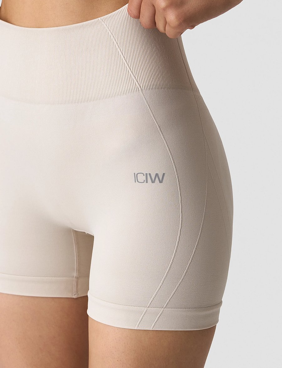 ICANIWILL - Shape High Waist Shorts W - trainingsshorts - light beige - 3