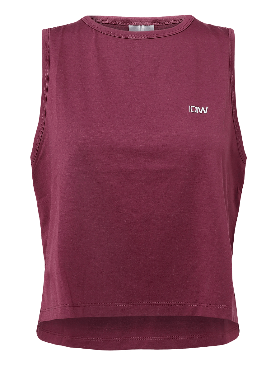 ICANIWILL - Mirage Cropped Singlet W - tanktops - dark mahogany - 1