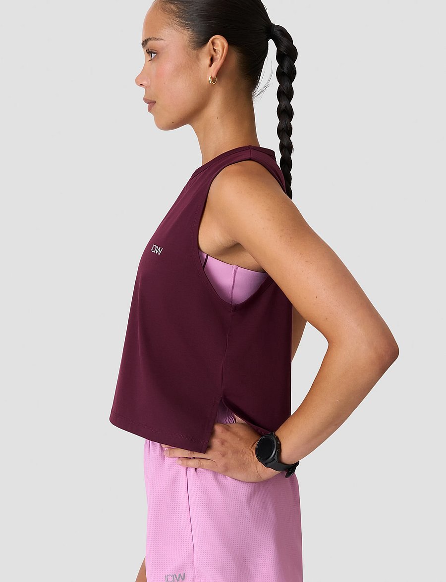 ICANIWILL - Mirage Cropped Singlet W - tanktops - dark mahogany - 3