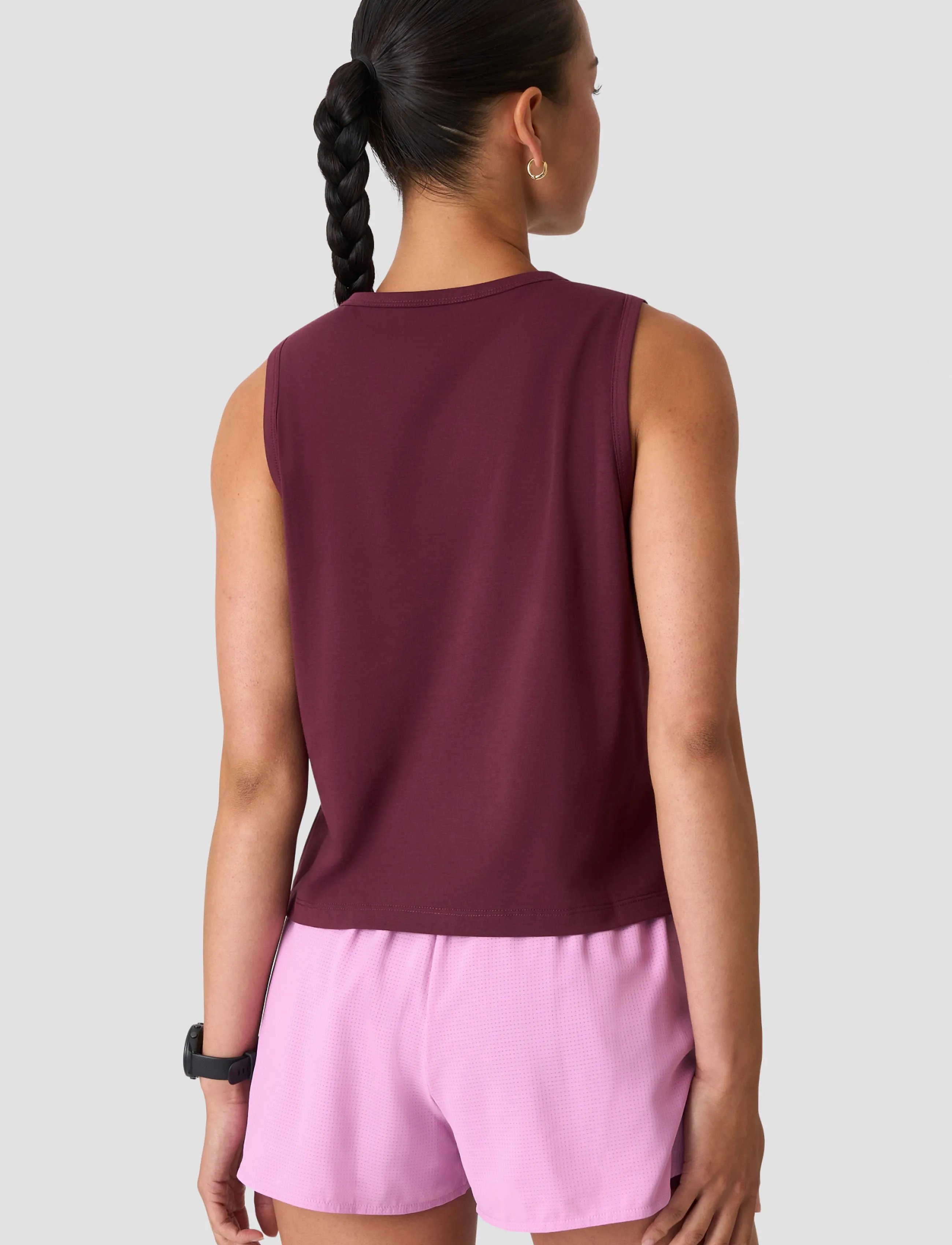 ICANIWILL - Mirage Cropped Singlet W - tank tops - dark mahogany - 4