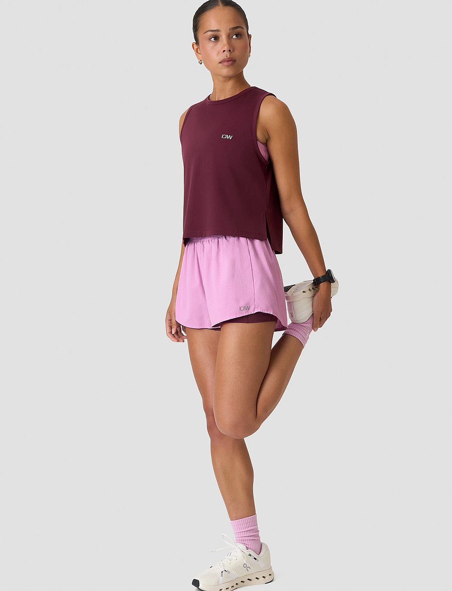 ICANIWILL - Mirage Cropped Singlet W - tanktops - dark mahogany - 5
