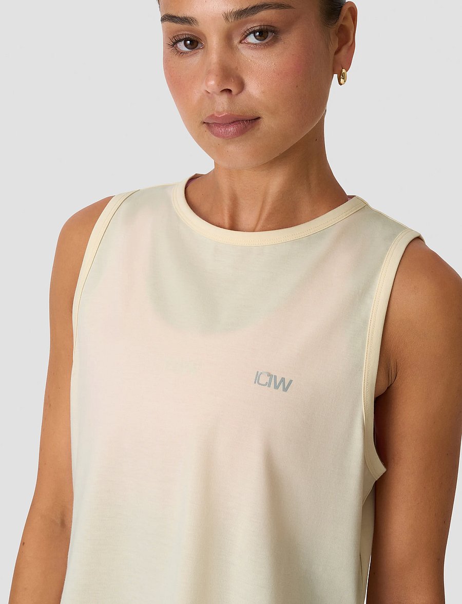 ICANIWILL - Mirage Cropped Singlet W - nabapluusid - pale lemon - 5