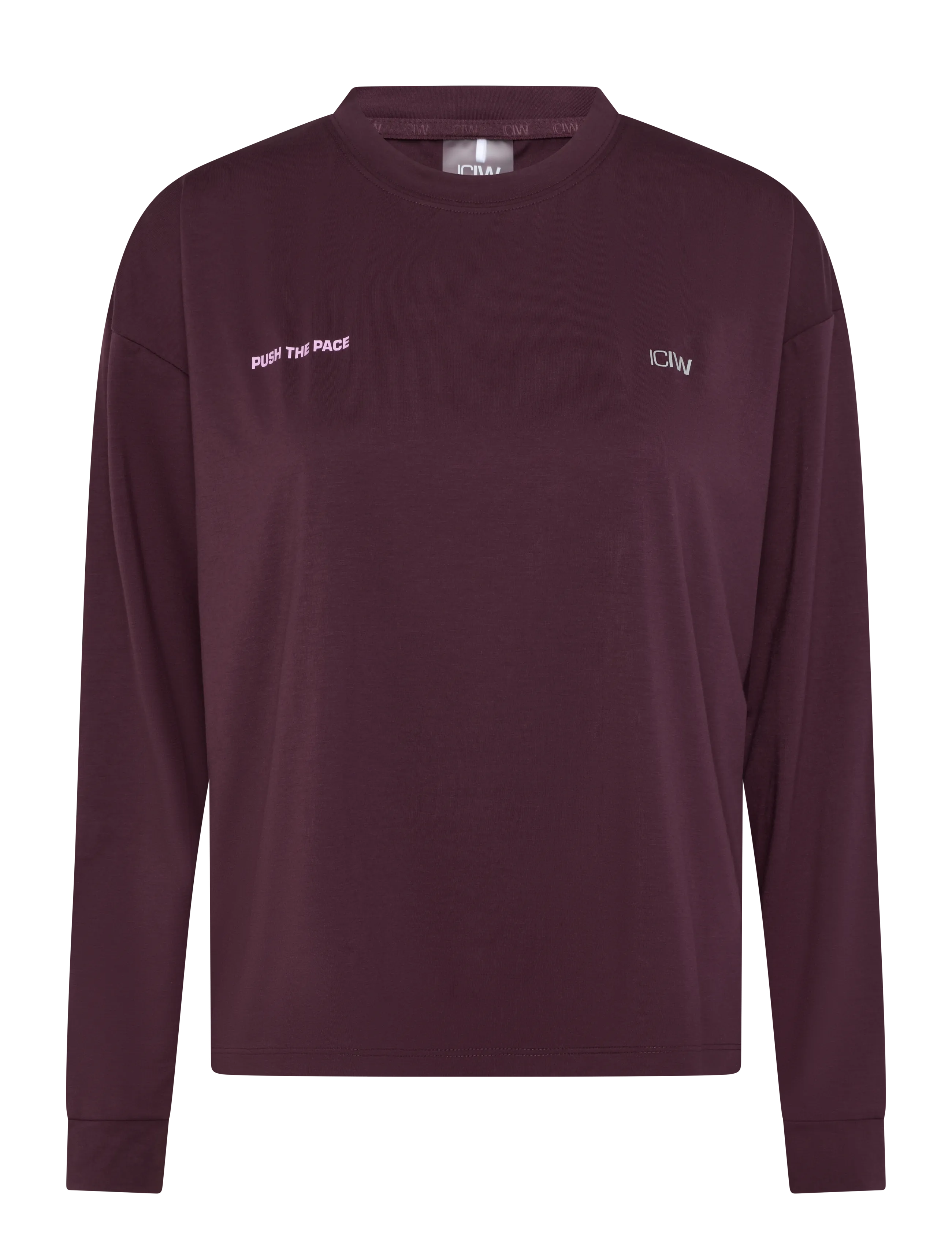 ICANIWILL Mirage Dri-Release Long Sleeve Print W - Clothing - DARK MAHOGANY / burgundy