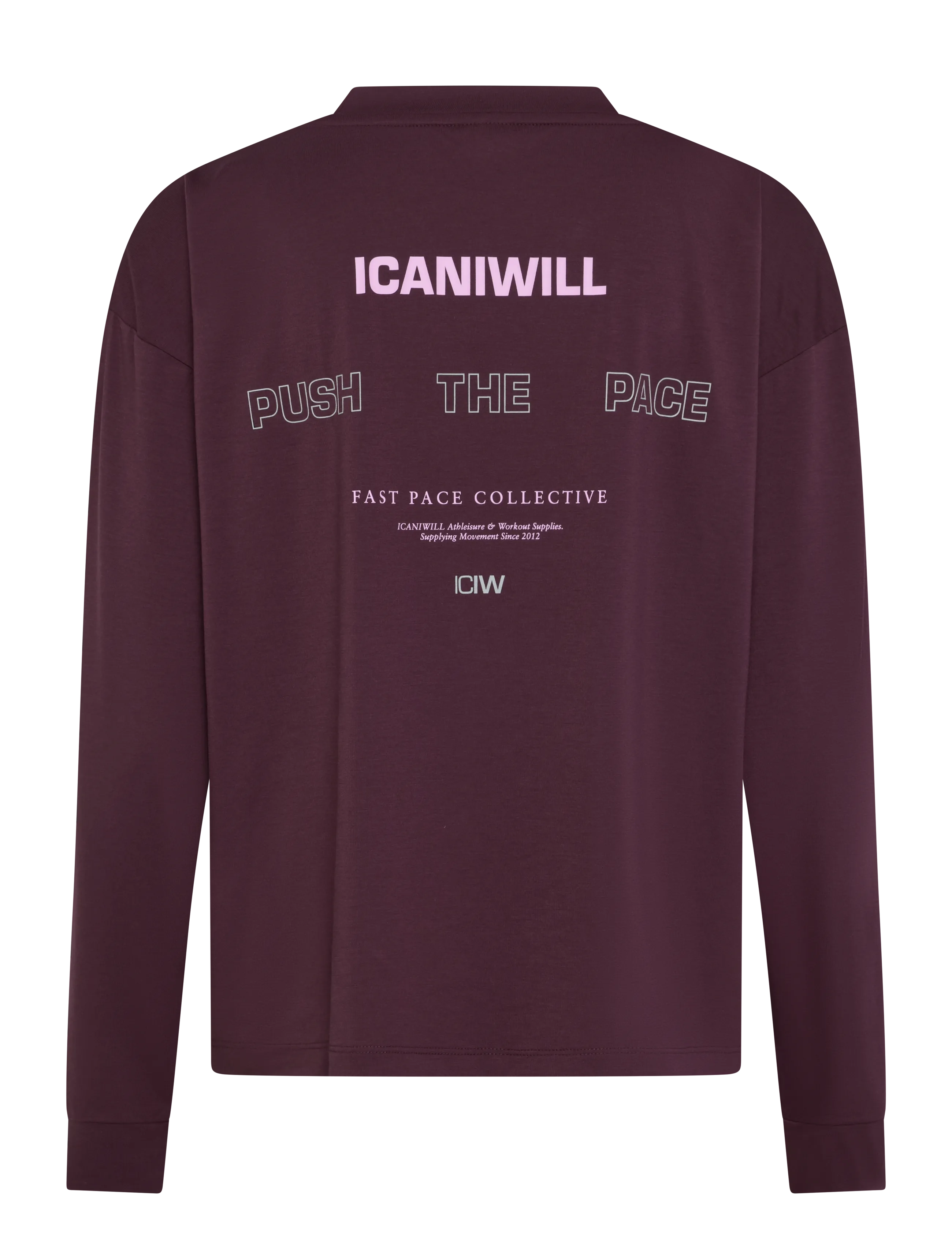ICANIWILL - Mirage Dri-Release Long Sleeve Print W - longsleeved tops - dark mahogany - 2
