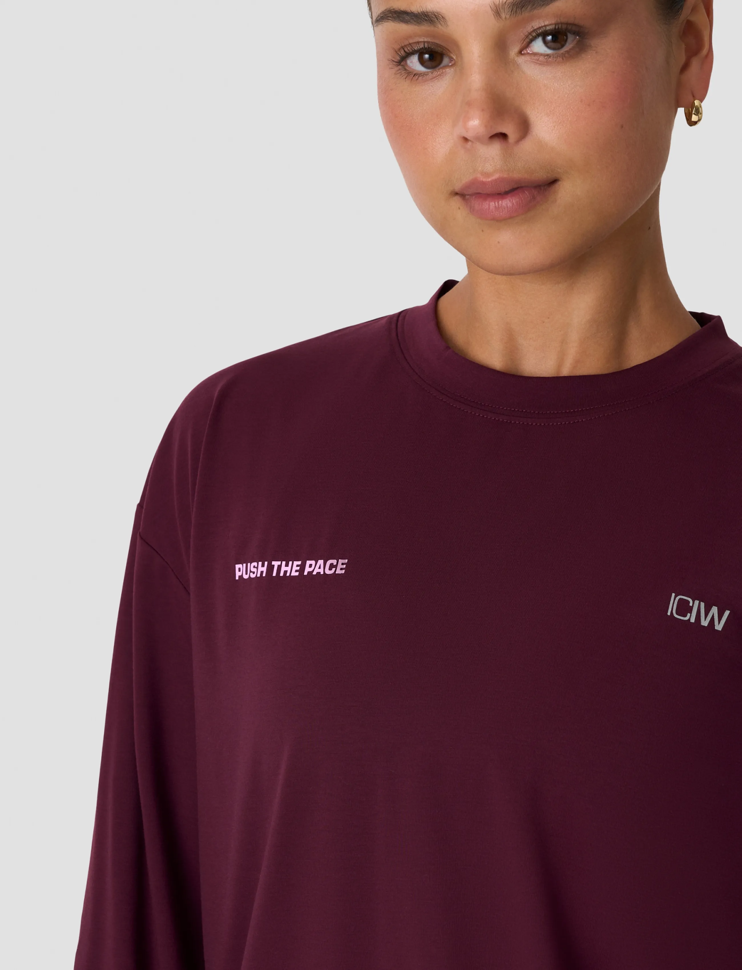 ICANIWILL - Mirage Dri-Release Long Sleeve Print W - longsleeved tops - dark mahogany - 4
