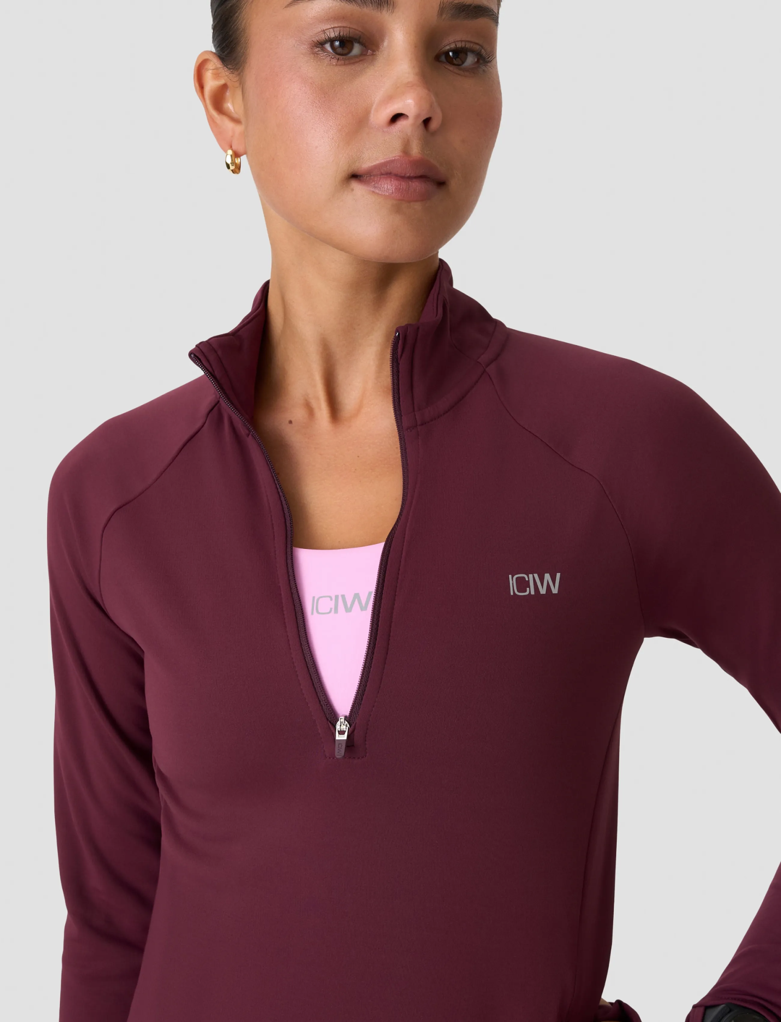 ICANIWILL - Mirage Midlayer 1/2 Zip W - langærmede t-shirts - dark mahogany - 5