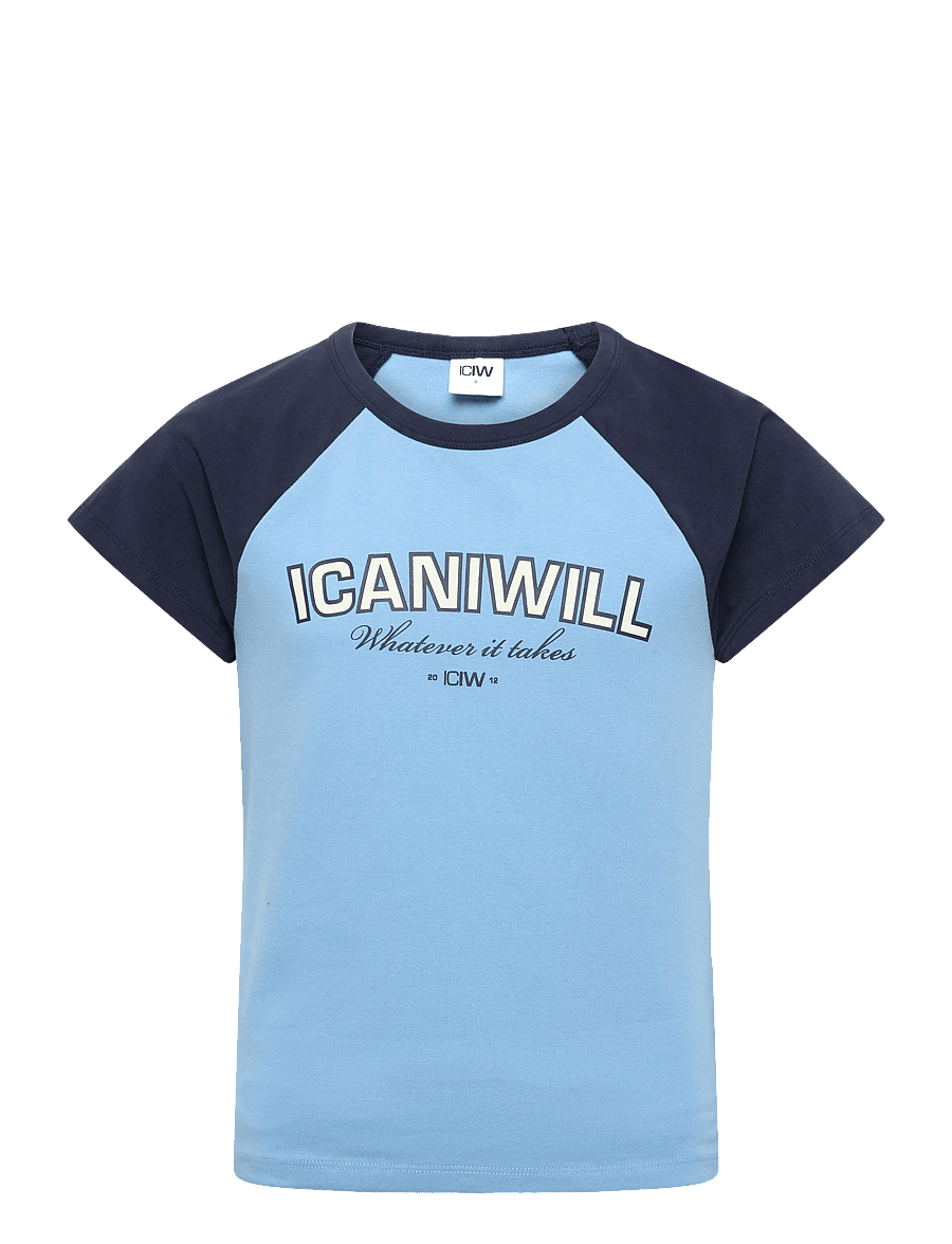 ICANIWILL - Everyday Raglan Tee Print W - t-shirts - dove blue - 1