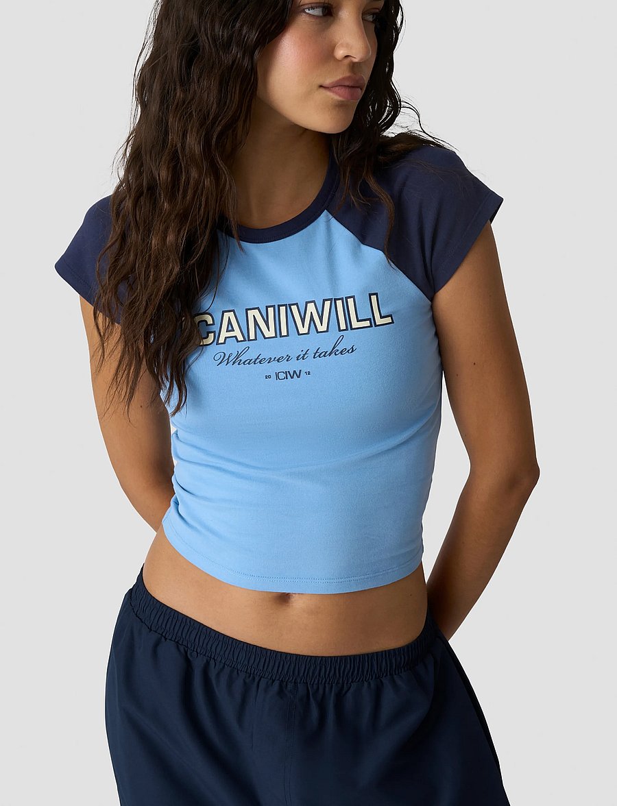 ICANIWILL - Everyday Raglan Tee Print W - t-shirts - dove blue - 0