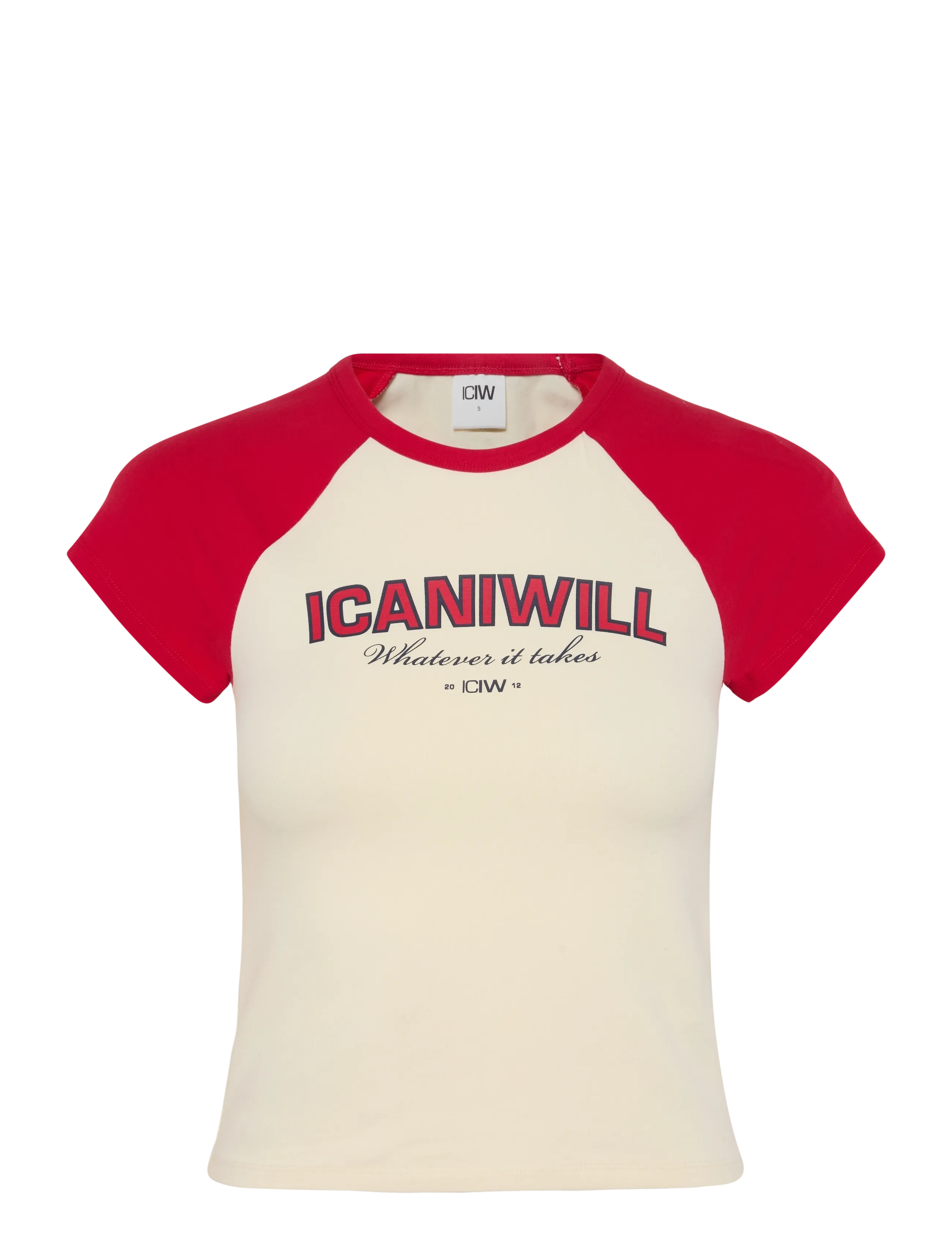 ICANIWILL Everyday Raglan Tee Print W - Kleidung - PALE LEMON / yellow