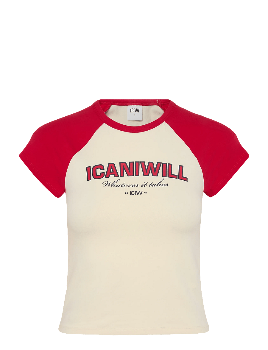 ICANIWILL - Everyday Raglan Tee Print W - t-shirts - pale lemon - 1
