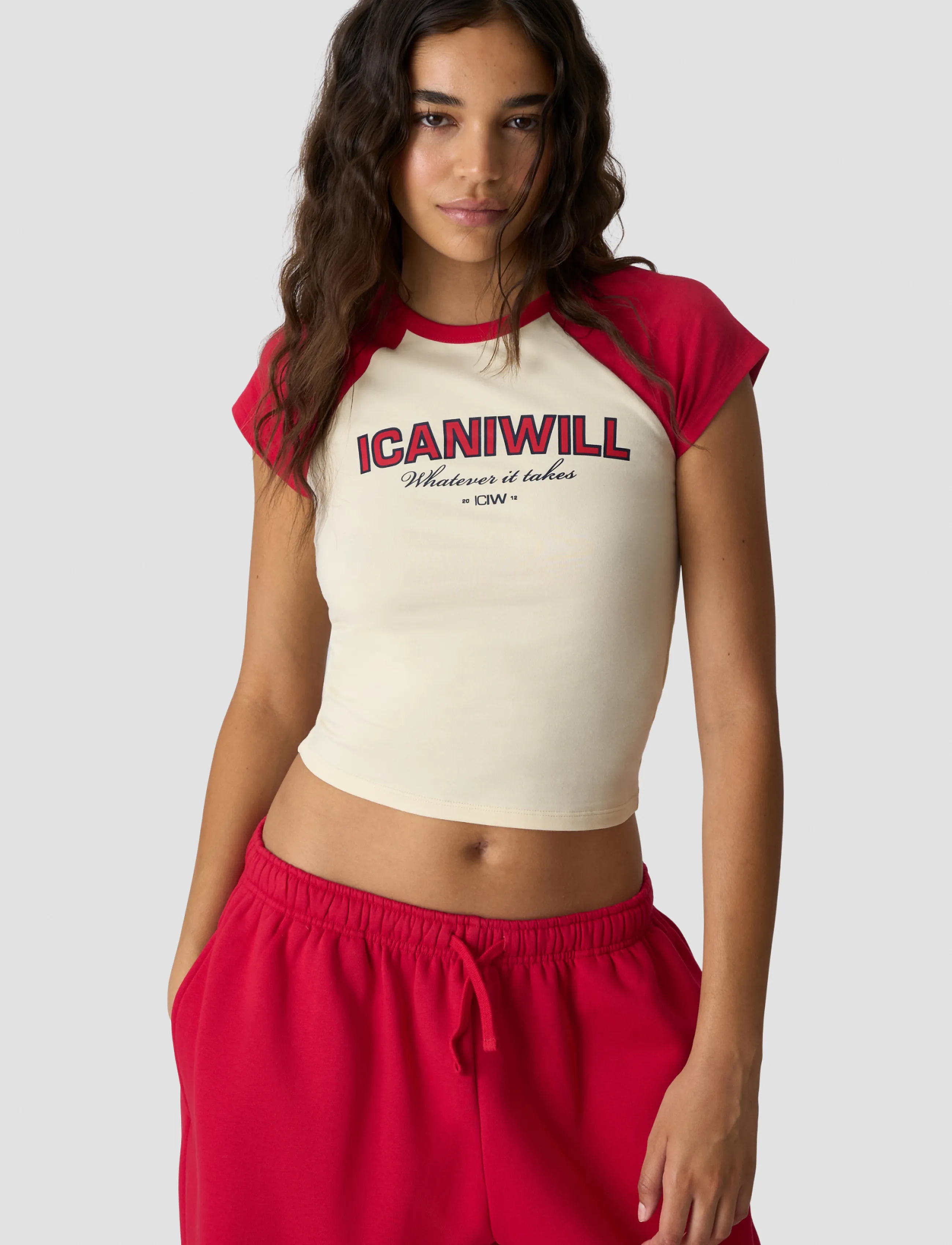 ICANIWILL - Everyday Raglan Tee Print W - t-shirts - pale lemon - 0
