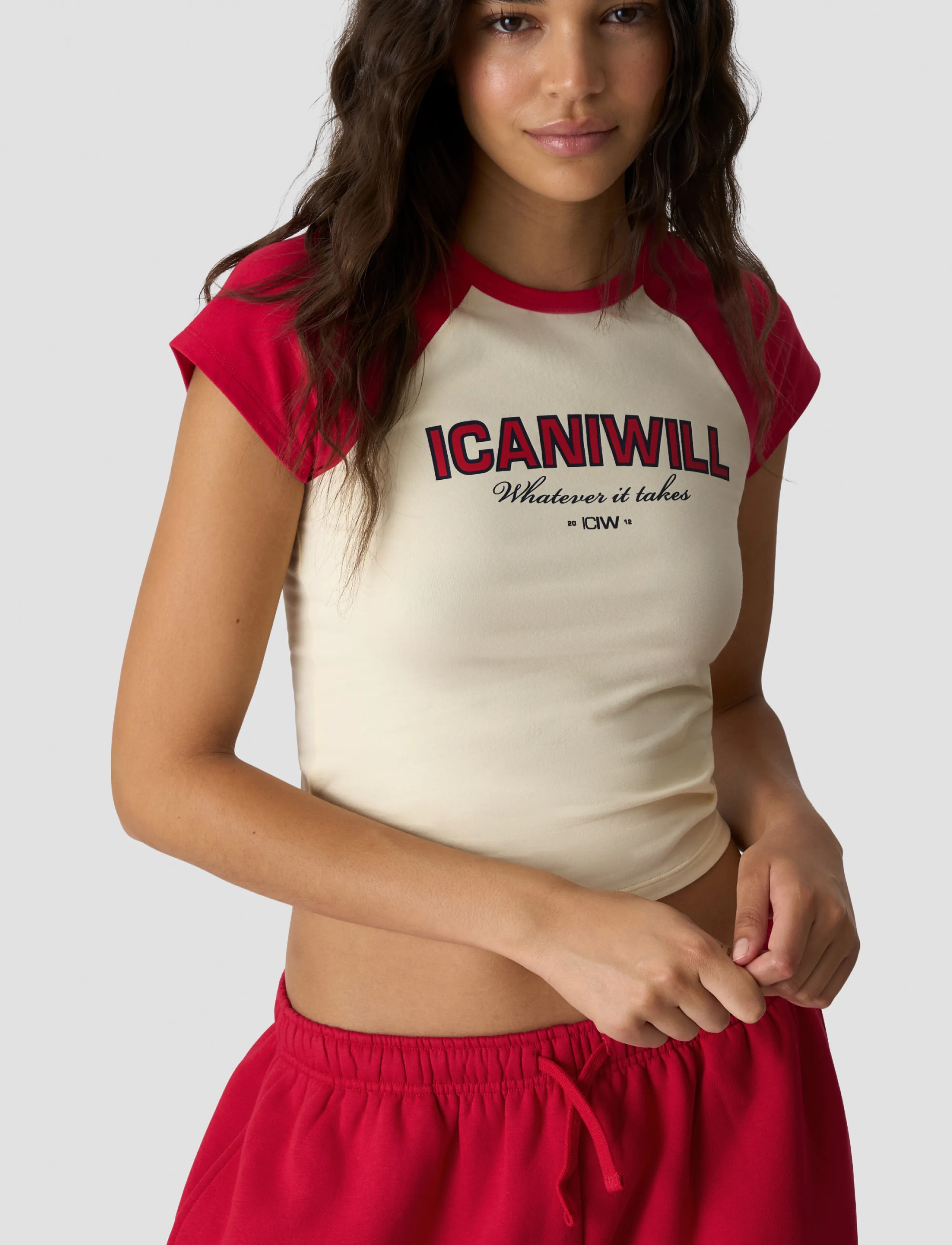 ICANIWILL - Everyday Raglan Tee Print W - t-shirts - pale lemon - 4