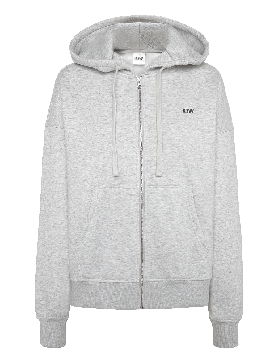 ICANIWILL - Everyday Relaxed Hoodie Zip W - kapuutsiga dressipluusid - light grey melange - 1